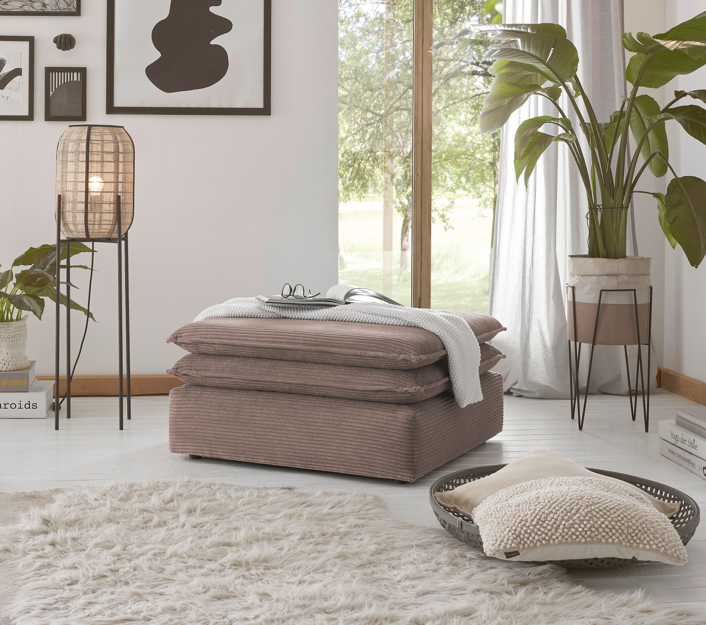 Places of Style Hocker »PIAGGE«, Hochwertiger Cord, passend zum Loveseat PIAGGE