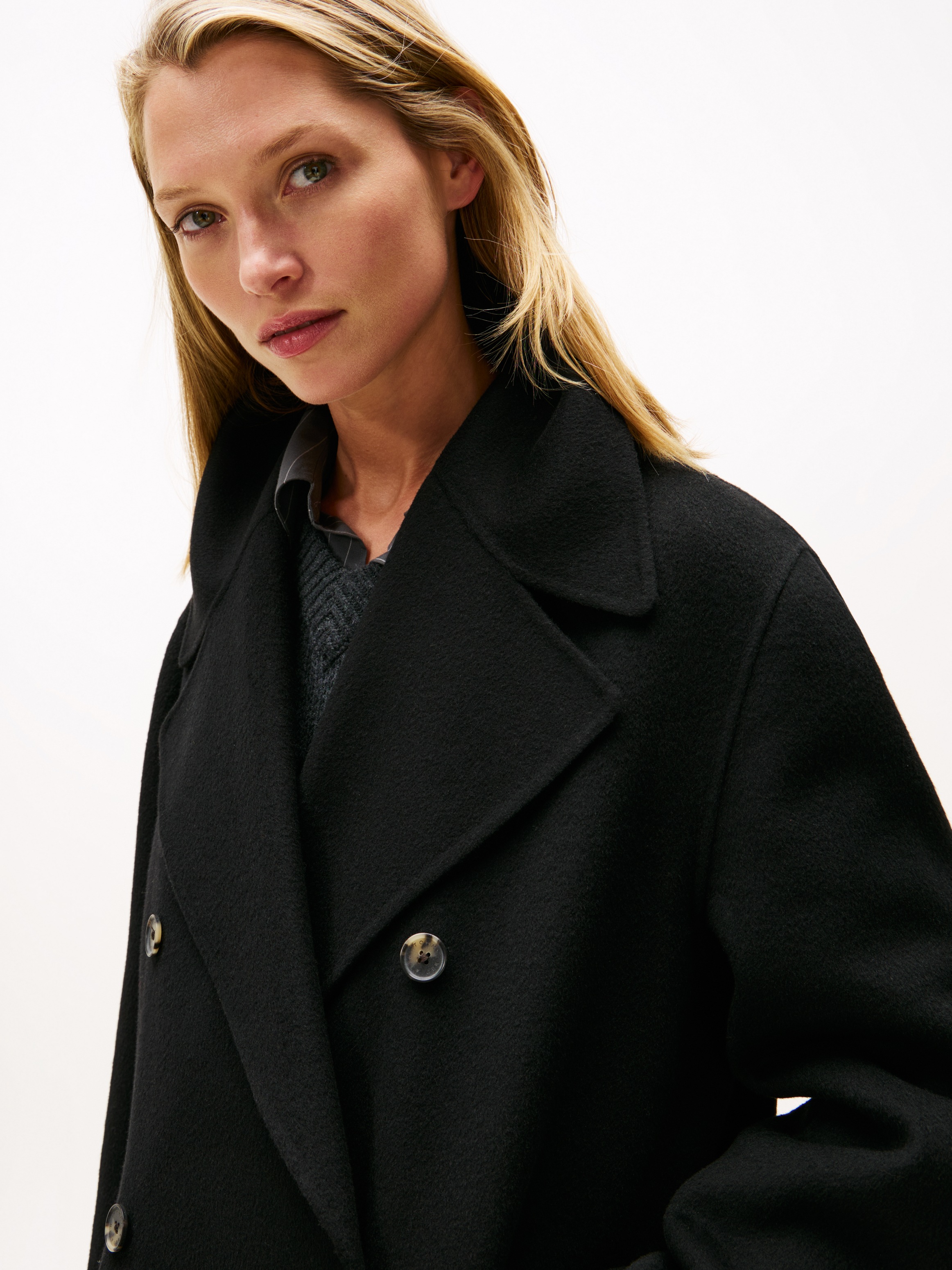 Tommy Hilfiger Kurzmantel »DF WOOL BLEND REG PEACOAT«, aus reiner Wolle