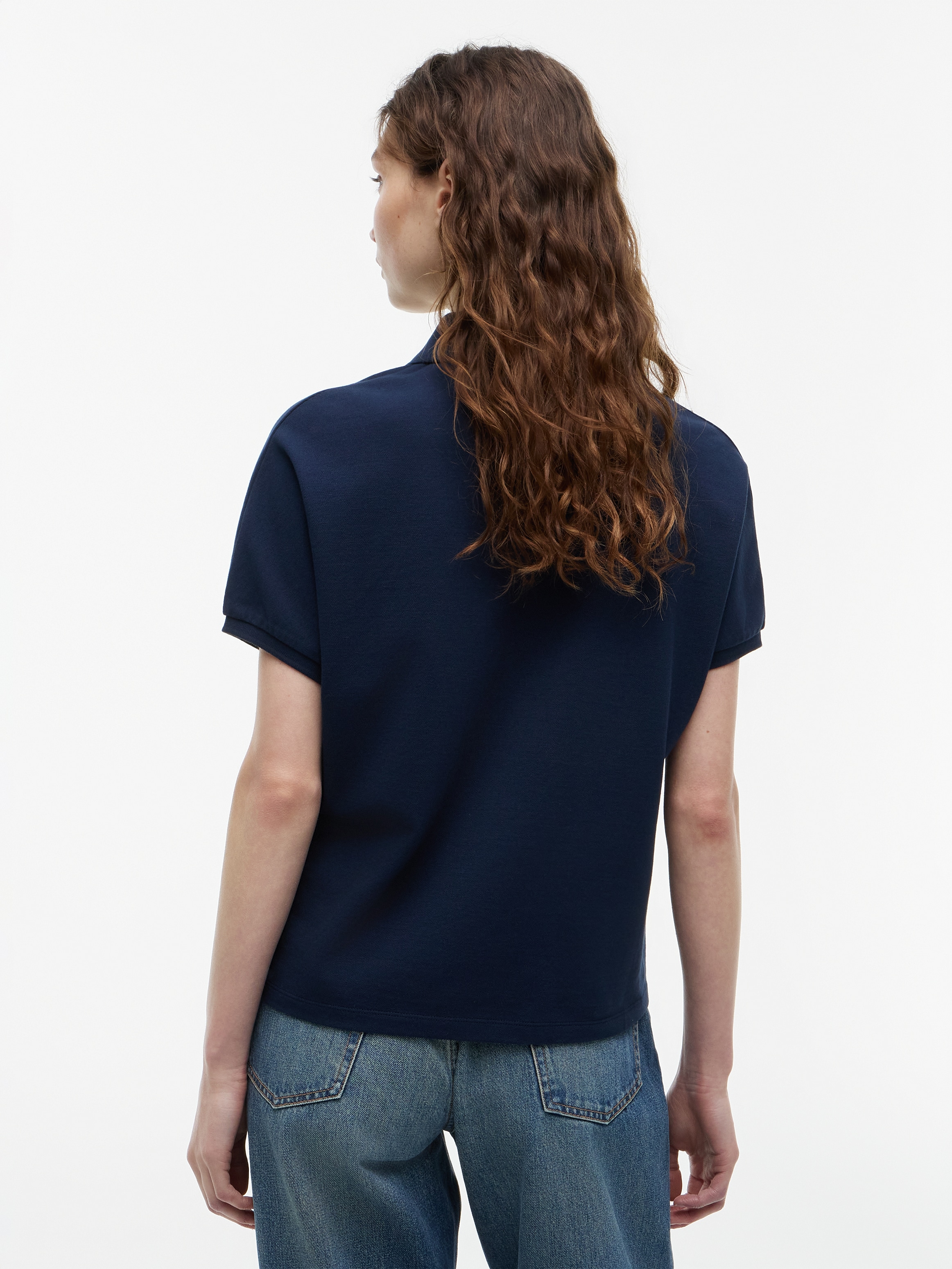 Tommy Hilfiger Polo »TH SCRIPT MODERN SS POLO« mélange de coton, col polo, patte de boutonnage courte