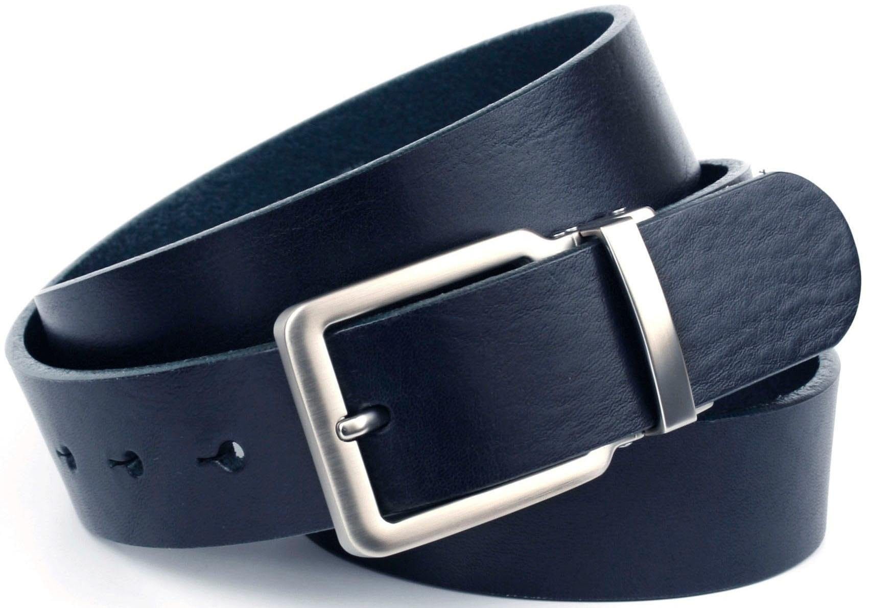 Anthoni Crown Ledergürtel 3,5 cm breiter Casual-Vollledergürtel