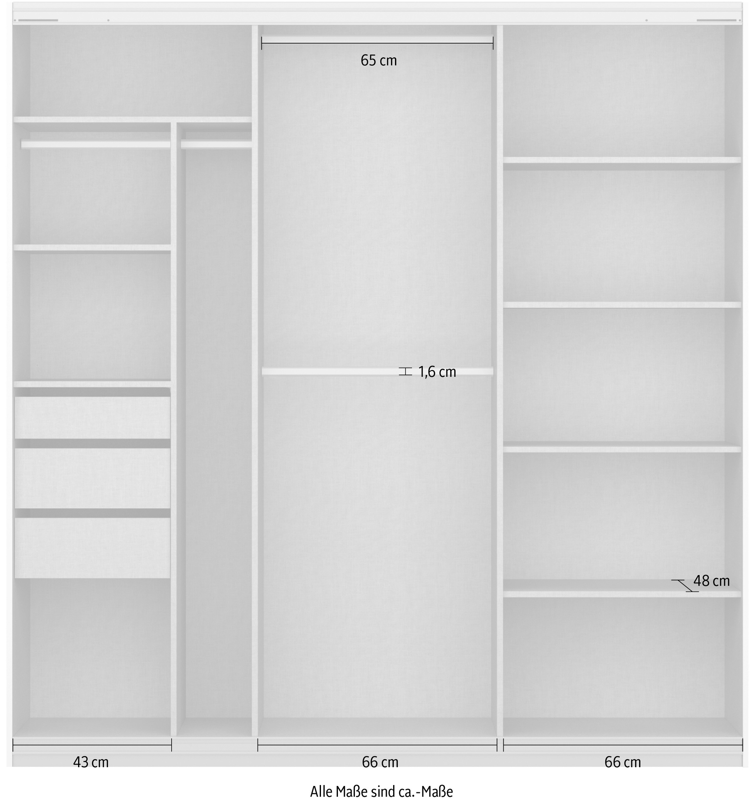 GOODproduct »Mehrzweckschrank Aktenschrank Möbel Mietswohnung Schlafzimmer OTELI« Breiten 211/278/323/368 cm Höhen 214/233 cm,  inkl. Passepartout optional mit Beleuchtung MADE IN GERMANY