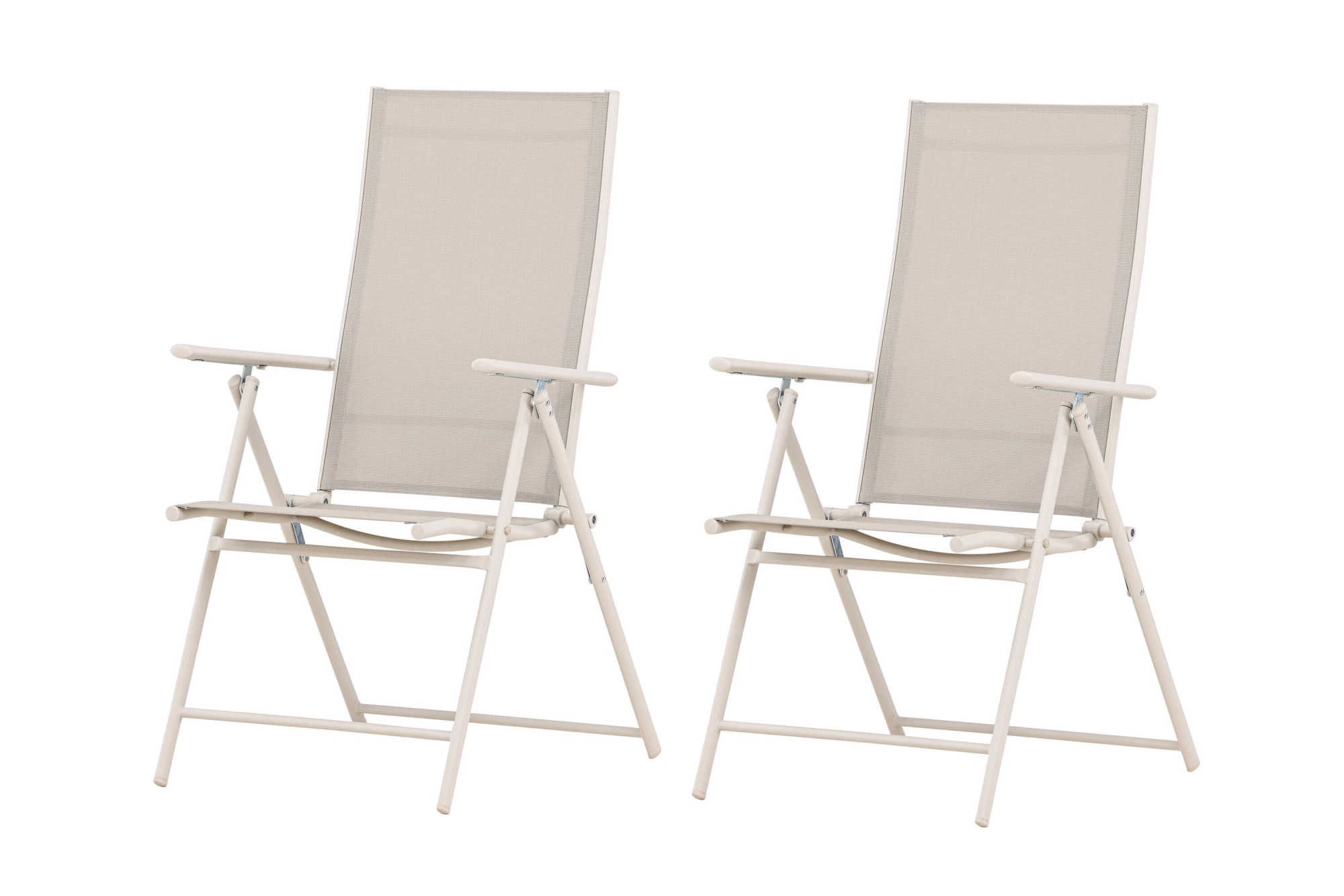 Image of Venture Home Gartenstuhl "Levanzo, 2er-Set Gartenstühle klappbar, belastbar bis 110 kg" () Stuhlset, Stahlrahmen, Textilene-Sitz, klappbar, verstellbare Lehne