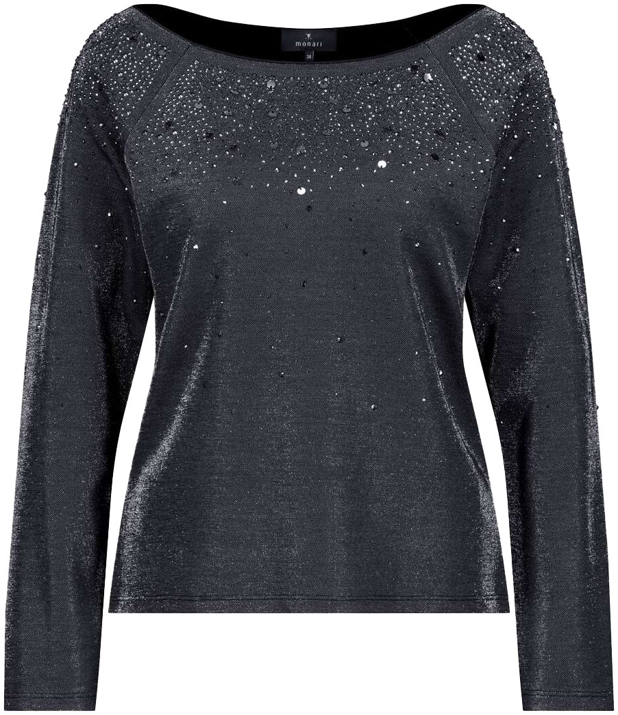 Monari Rundhalsshirt, mit Glitzersteinchen