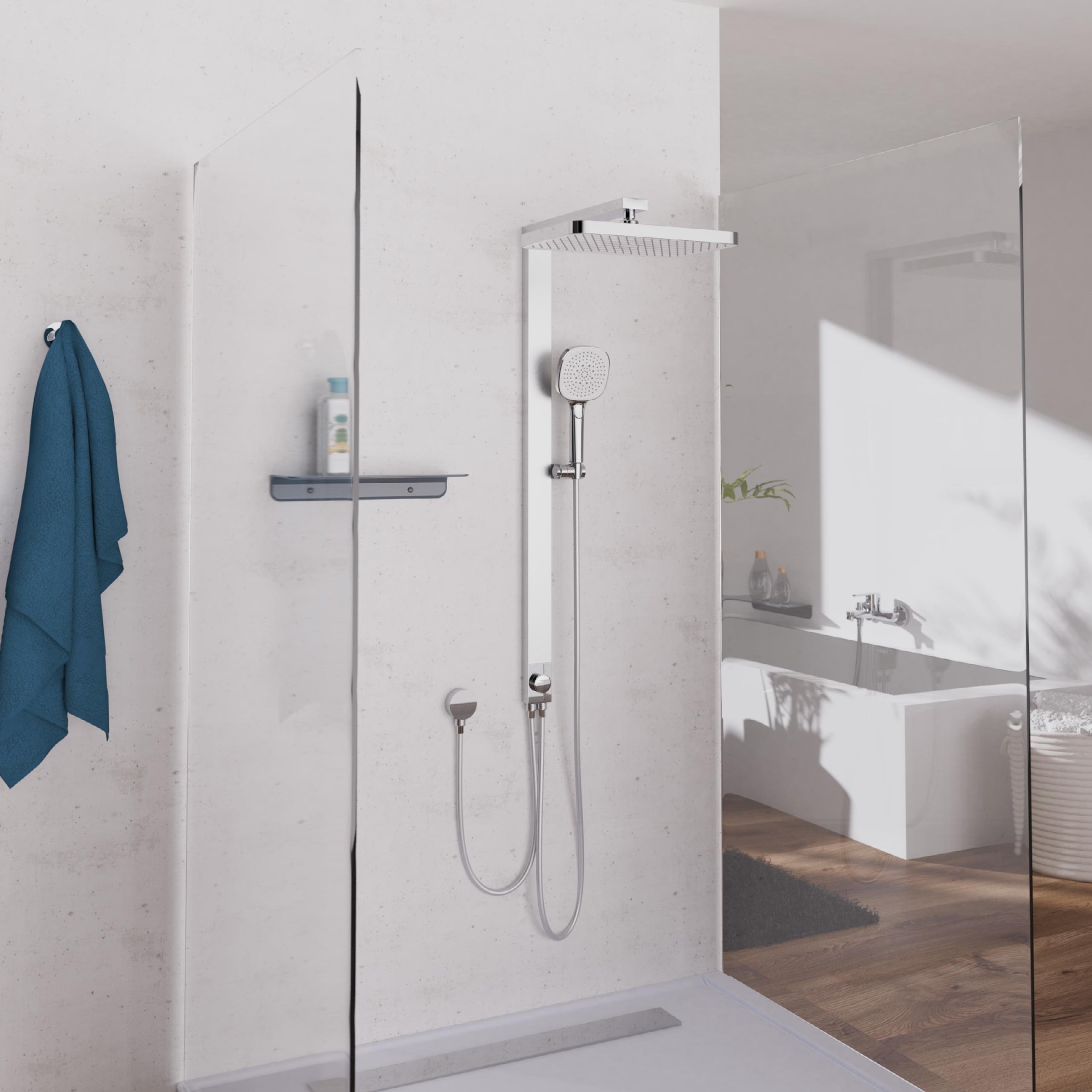 Schütte Brausegarnitur »LA PALMA« Komplett-Set,  Regendusche, mit Antikalk-Beschichtung, wassersparend