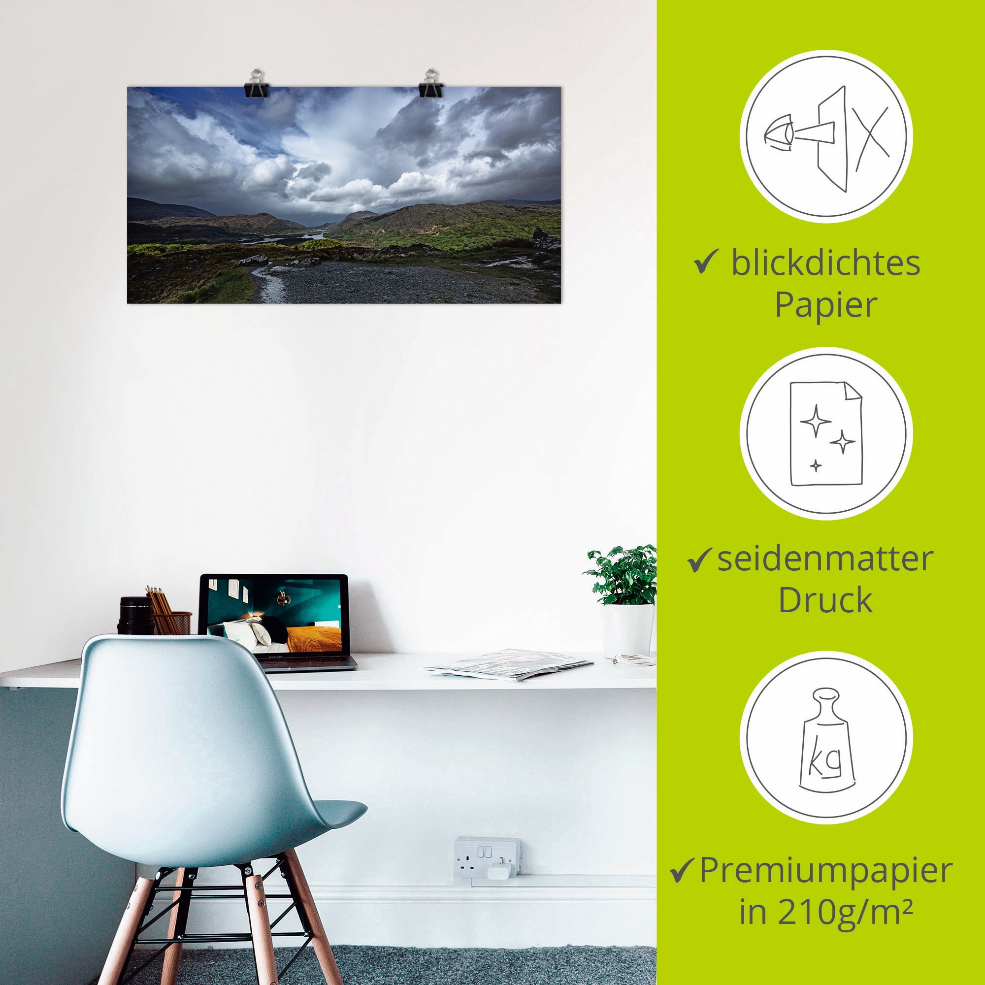 Artland Poster »Irland - Natur pur«, Europa, (1 St.), als Leinwandbild, Wandaufkleber oder Poster in versch. Grössen