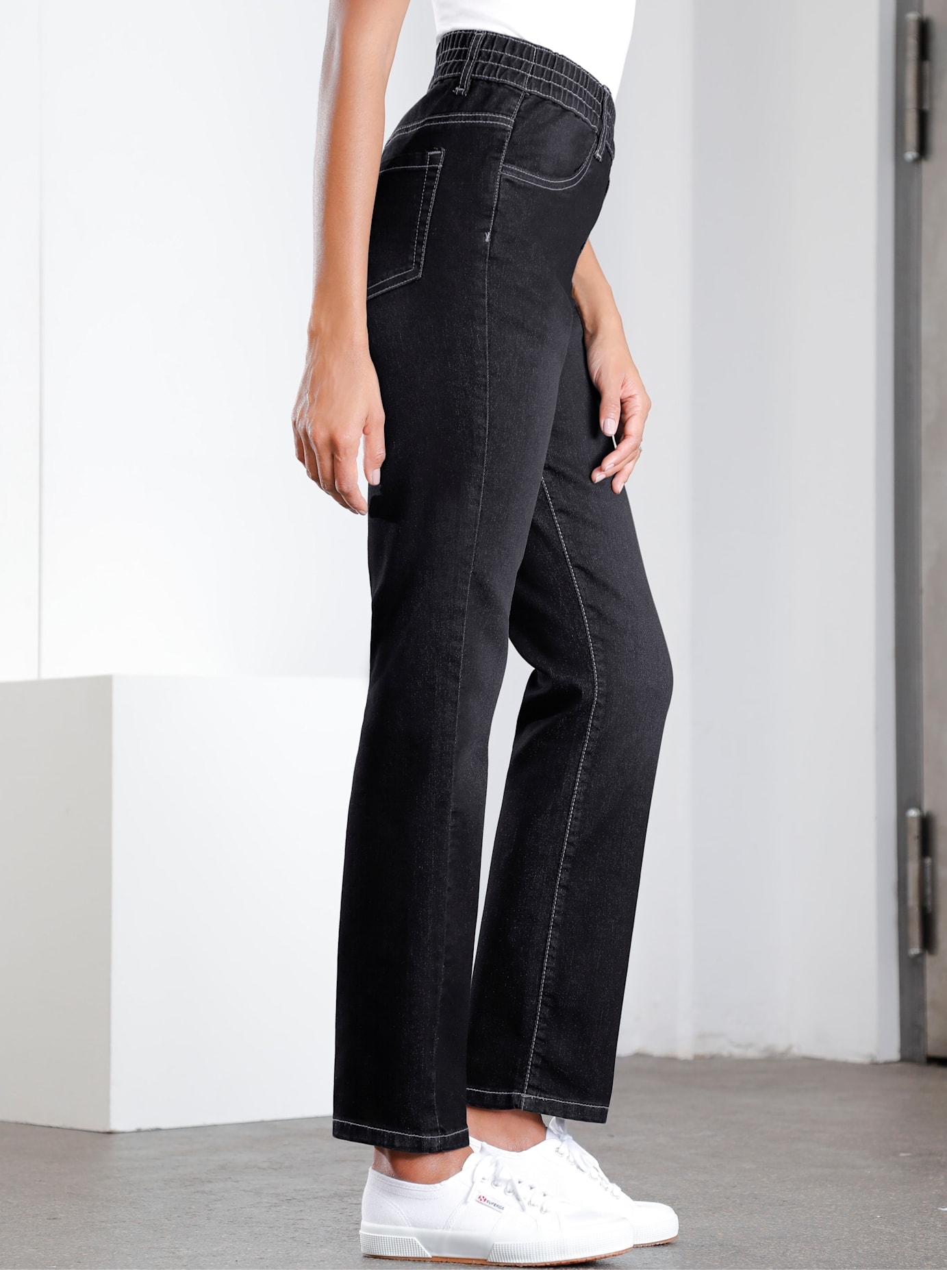 Classic Basics High-waist-Jeans, (1 tlg.)