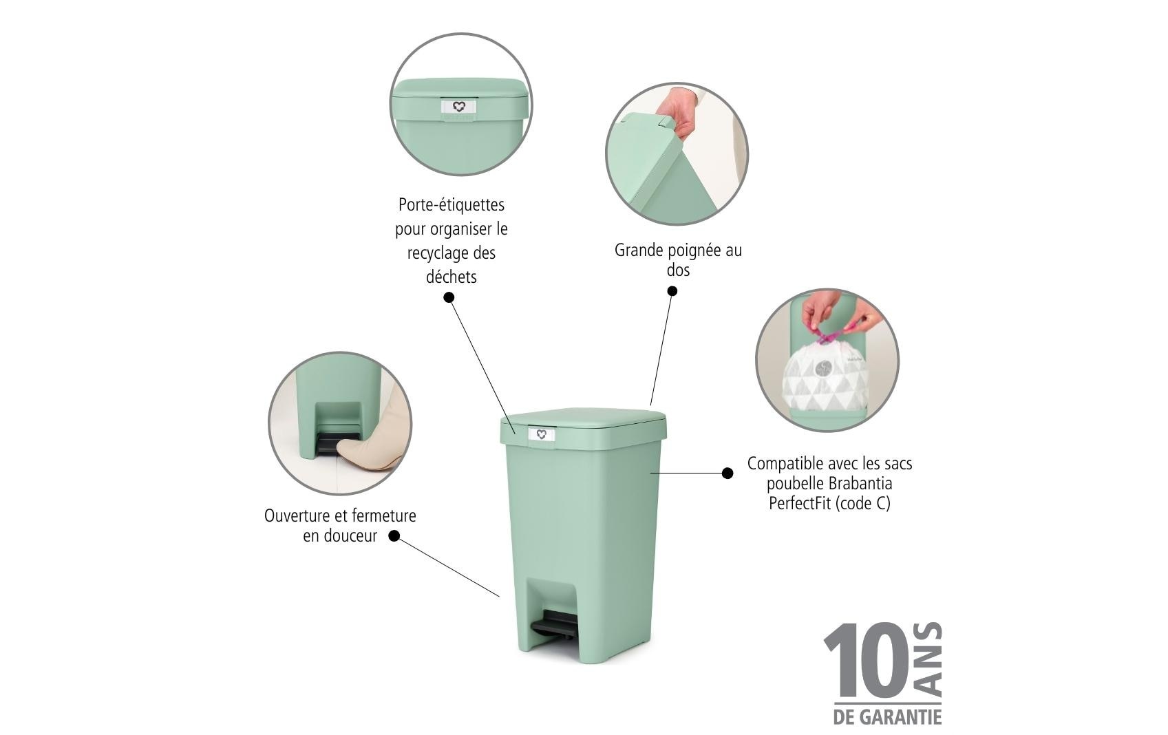Brabantia Mülleimer »StepUp 10 l«, 1 Behälter