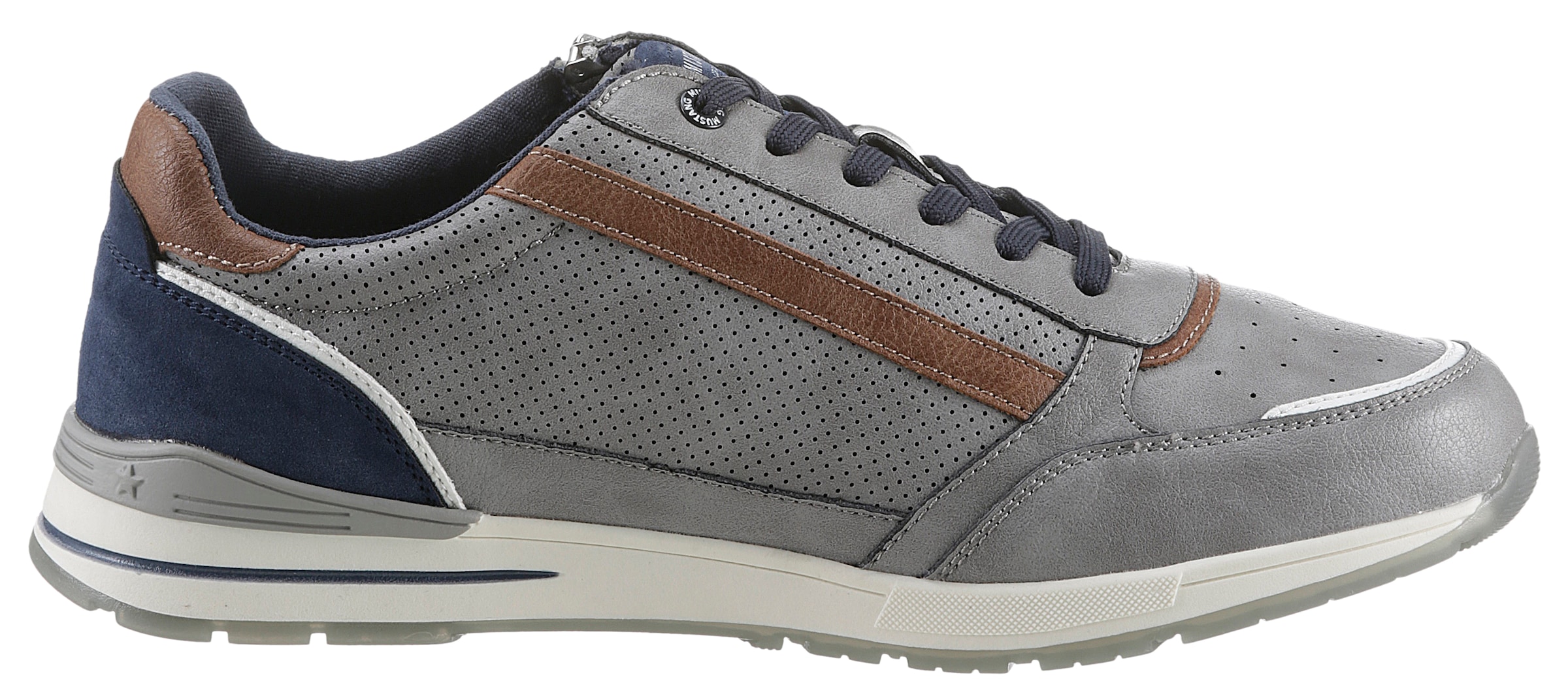 Mustang Shoes Sneaker, mit Aussenreissverschluss, Freizeitschuh, Halbschuh, Schnürschuh