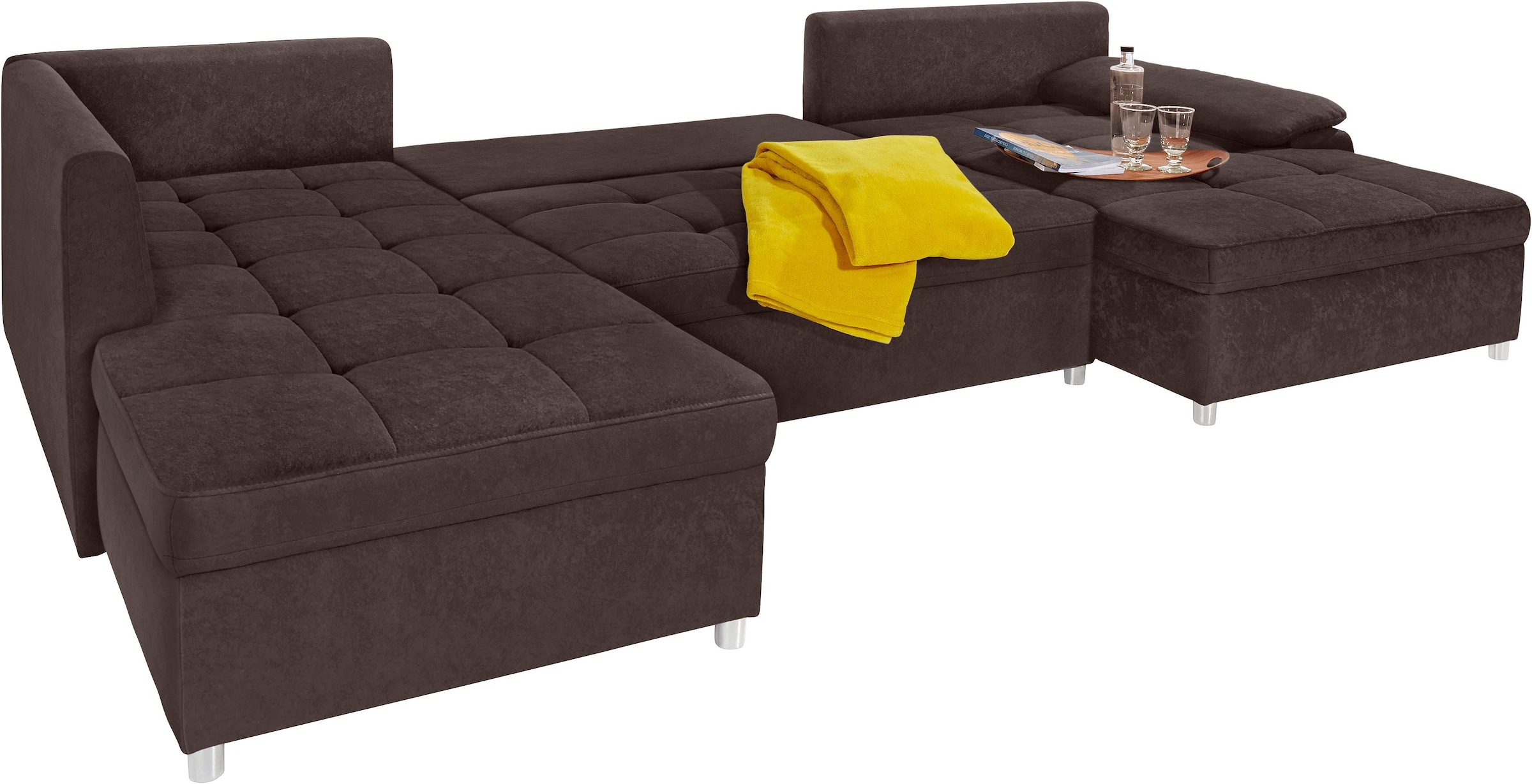 sit&more Wohnlandschaft »Labene U-Form«, wahlweise mit Bettfunktion und Bettkasten