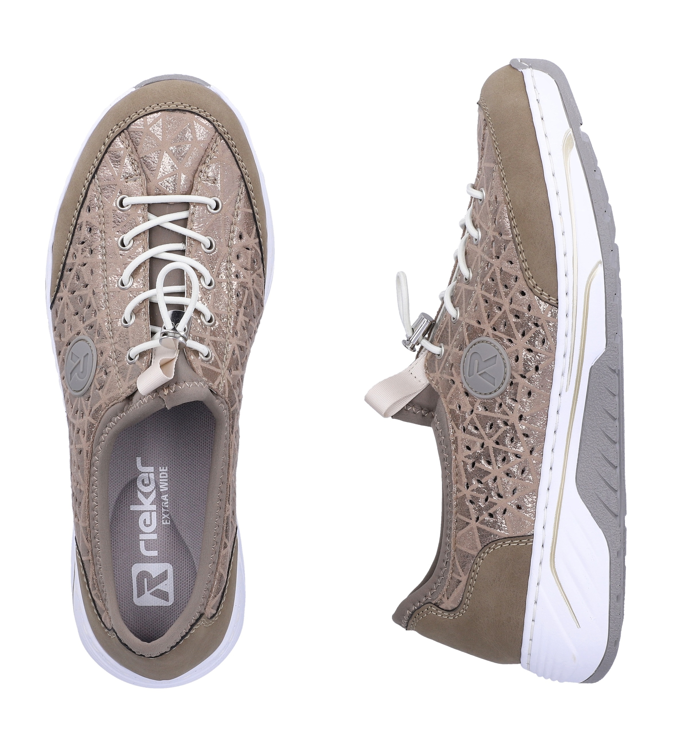 Rieker Slip-On Sneaker  Slipper, Freizeitsneaker, Halbschuh in Metallic-Optik