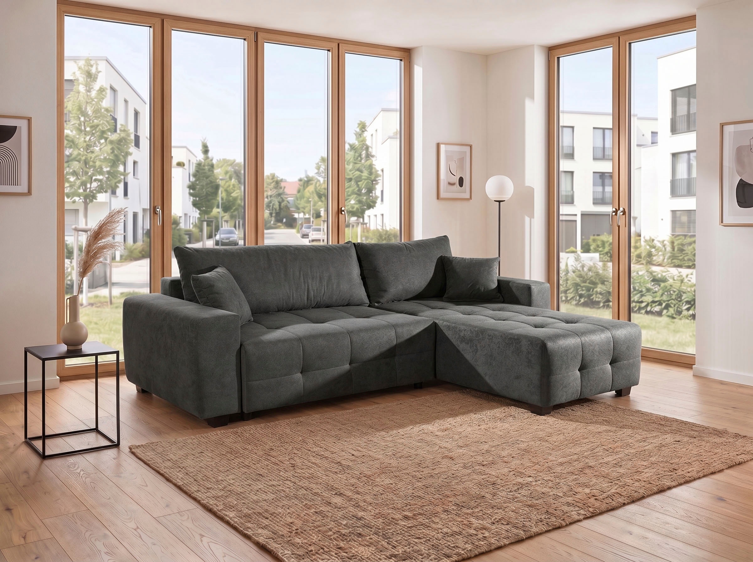 GOODproduct Ecksofa »Bella Couch L-Form, B: 234 cm, Zierkissen inklusive« optional Schlaffunktion & Bettkasten, Wohnkomfort