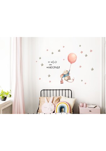 little DECO Wandtattoo »Little Deco Wandtattoo Sei wild & Maus mit Luftballon« kaufen