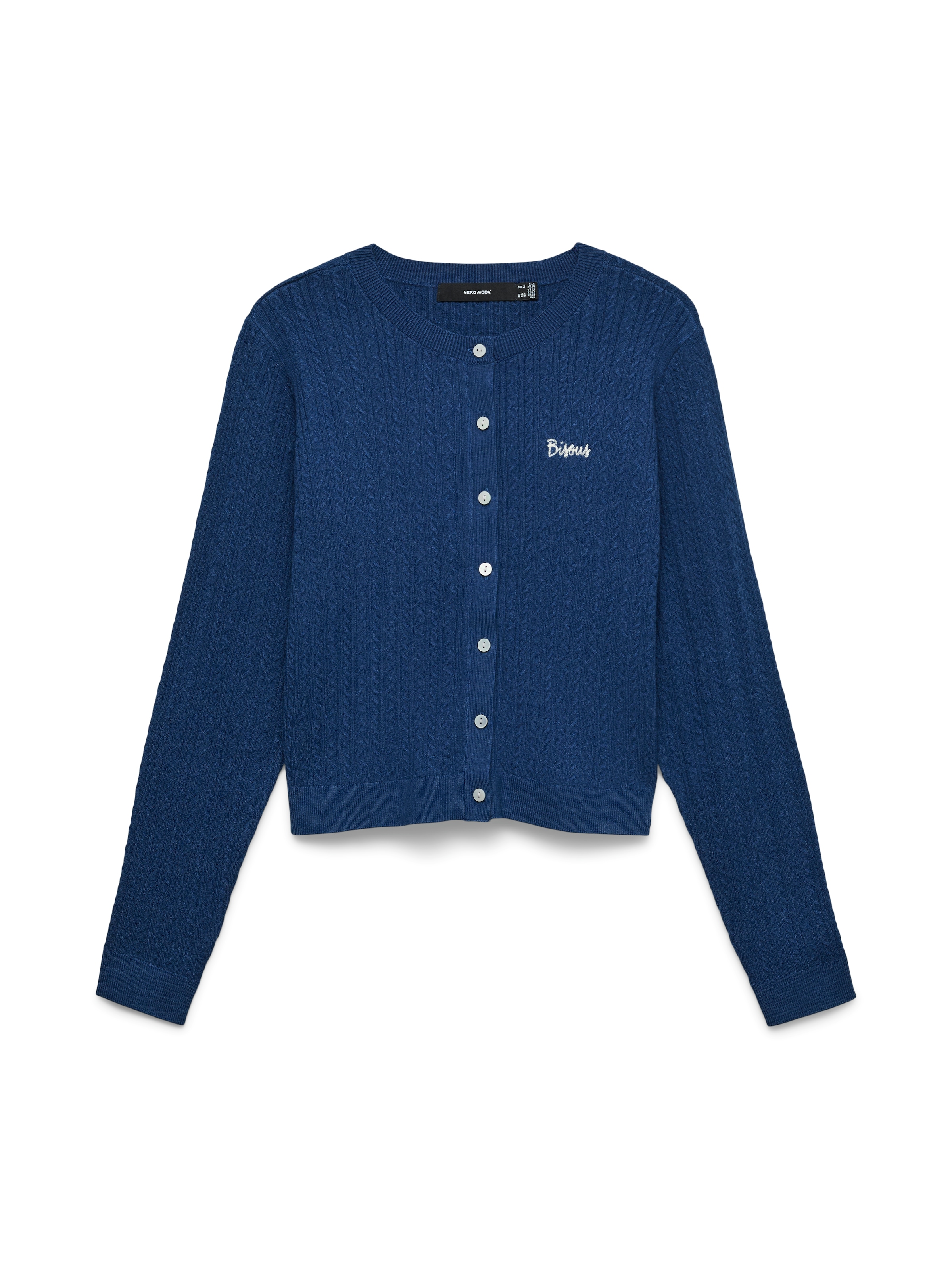Vero Moda Veste en tricot »VMGOLD CABLE LS O-NECK CARDIGAN« mélange viscose, coupe régulière