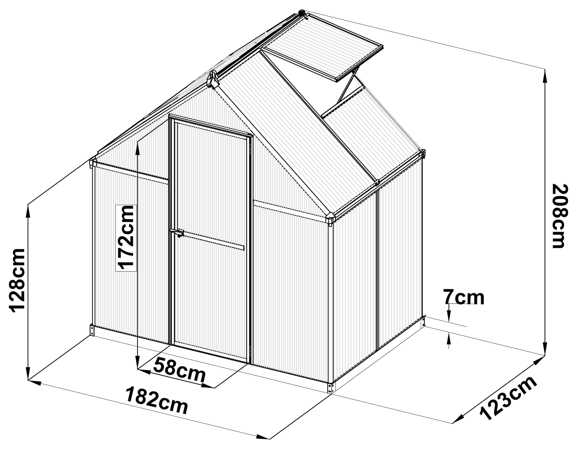 KONIFERA Gewächshaus, (Set), mit Fundamentrahmen