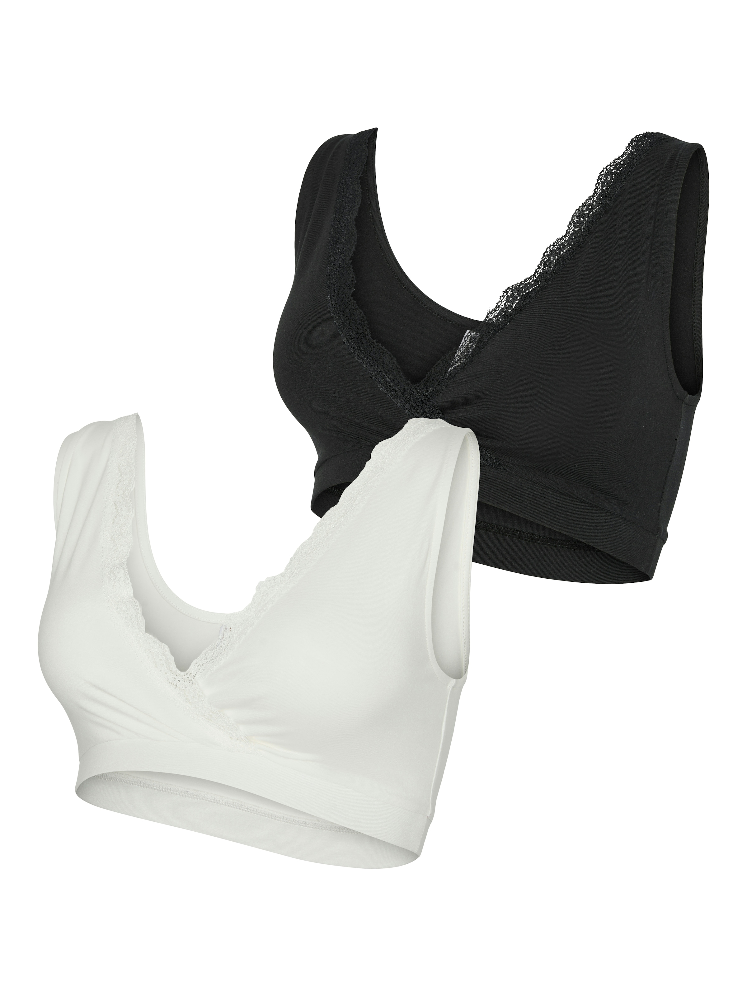 Image of Mamalicious Bustier "MLHELENA CROSSY LACE BRA 2F 2-P NOOS" Packung, 2 Stk.
