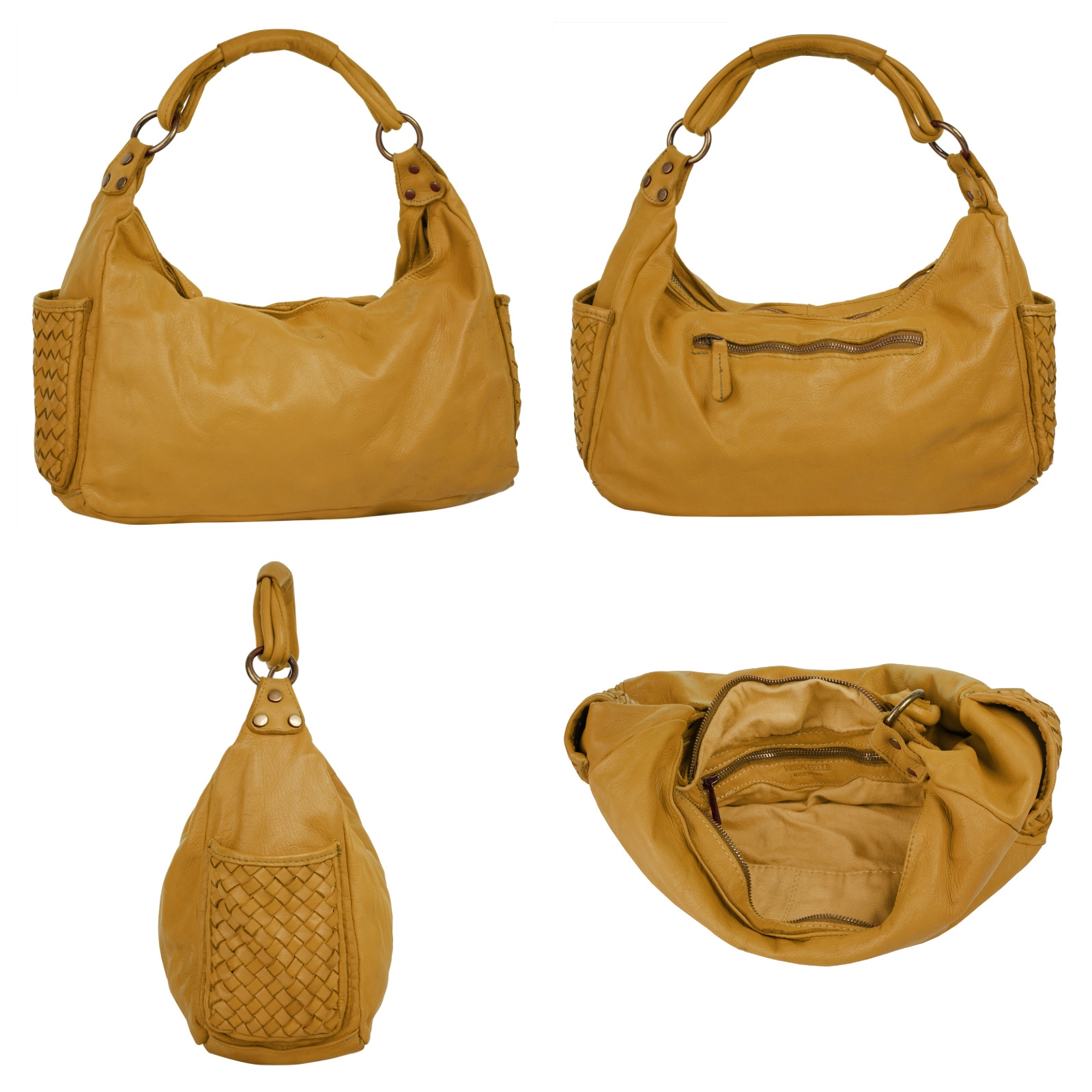 Samantha Look Henkeltasche echt Leder, Made in Italy