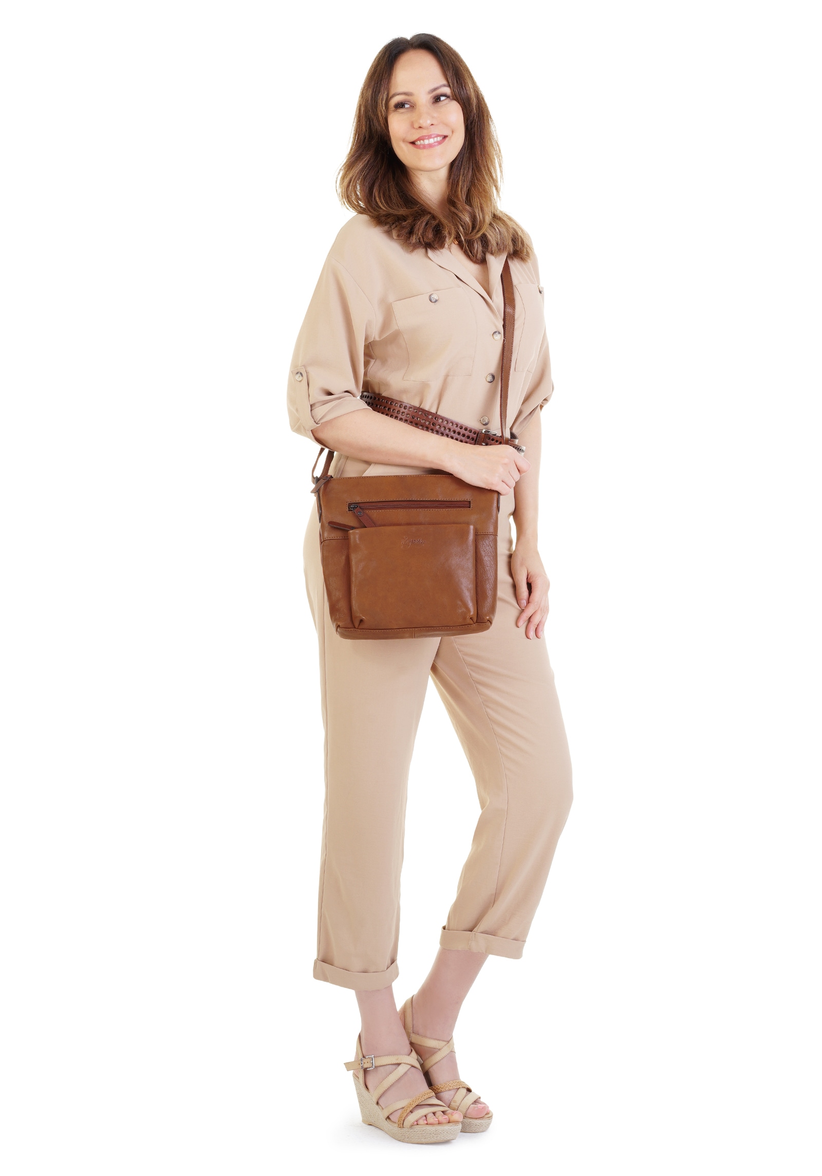 X-Zone Umhängetasche »RFID« echt Leder