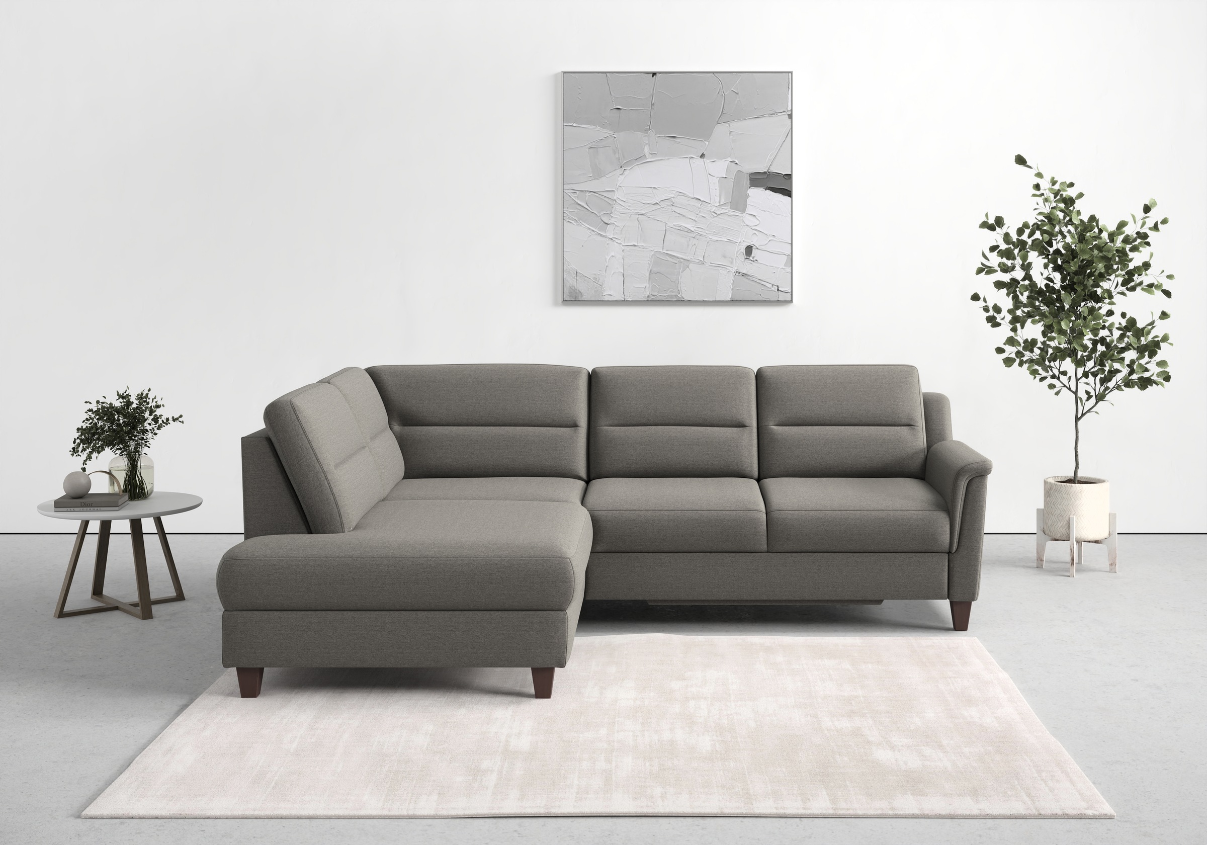 sit&more Ecksofa »Farö L-Form«, inklusive Federkern, wahlweise mit Bettfunktion und Bettkasten