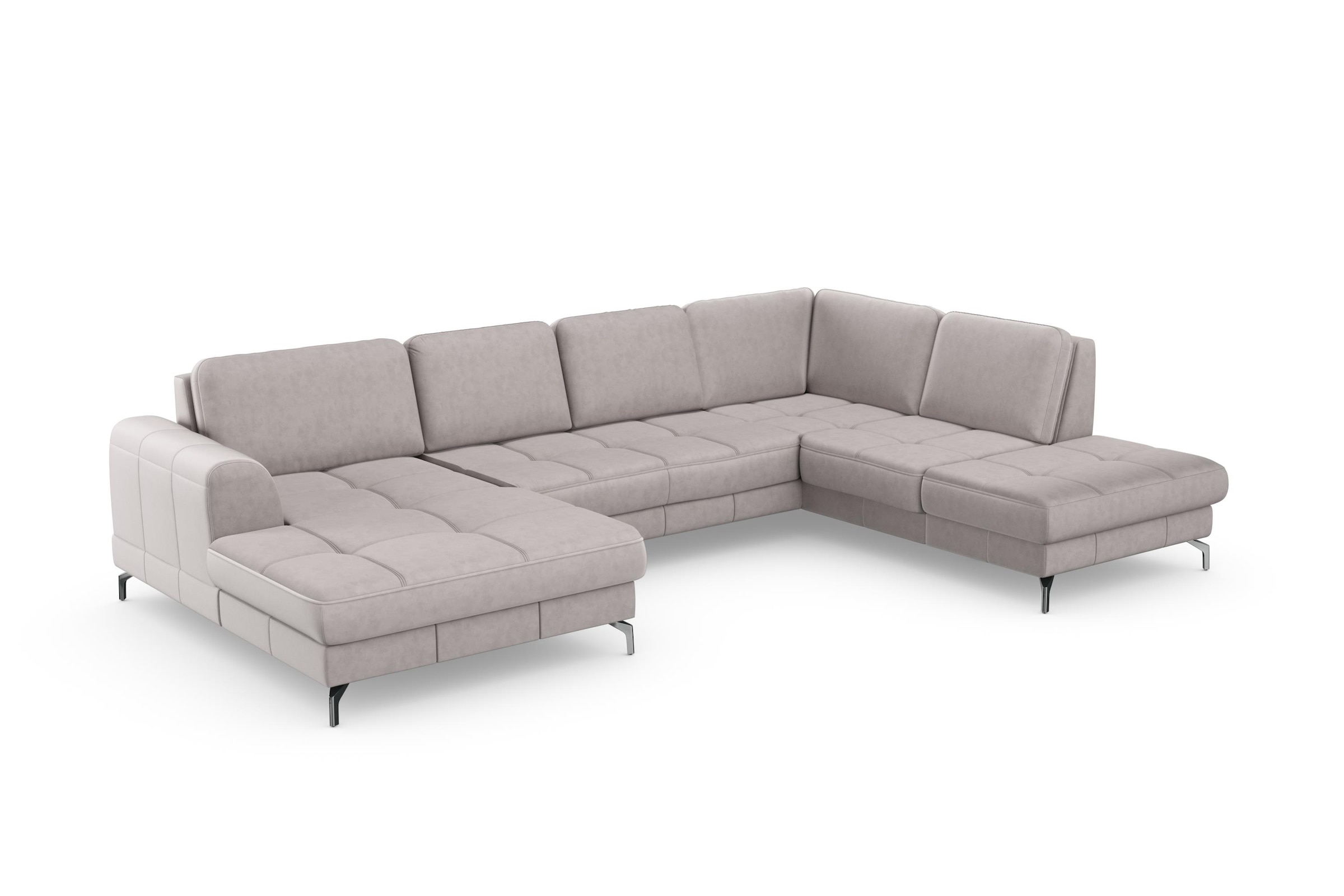 sit&more Wohnlandschaft »Bendigo U-Form«, inklusive Sitztiefenverstellung, Bodenfreiheit 12 cm, in 2 Fussfarben