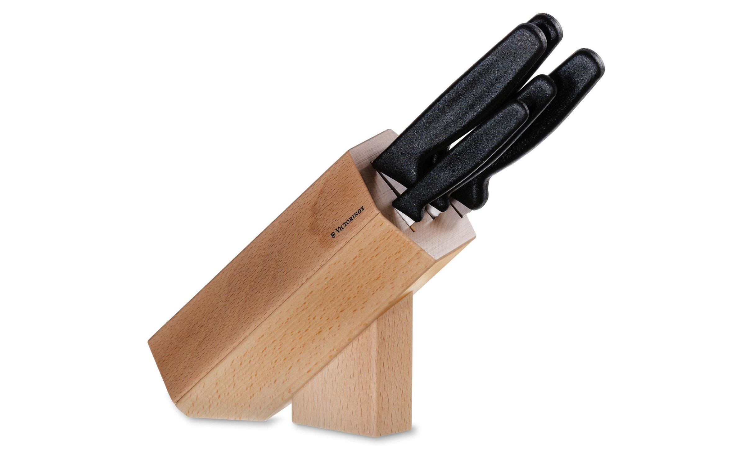 Image of Victorinox Messerblock »Messerblock-Set«, Zusammensetzung: 1 Tranchiermesser schmal, 1 Tranchiermesser schmal mit Wellenschliff, 1 Tomatenmesser 11cm, 1 Gemüsemesser 8cm, 1 Brotmesser Wellenschliff bei Ackermann Versand Schweiz