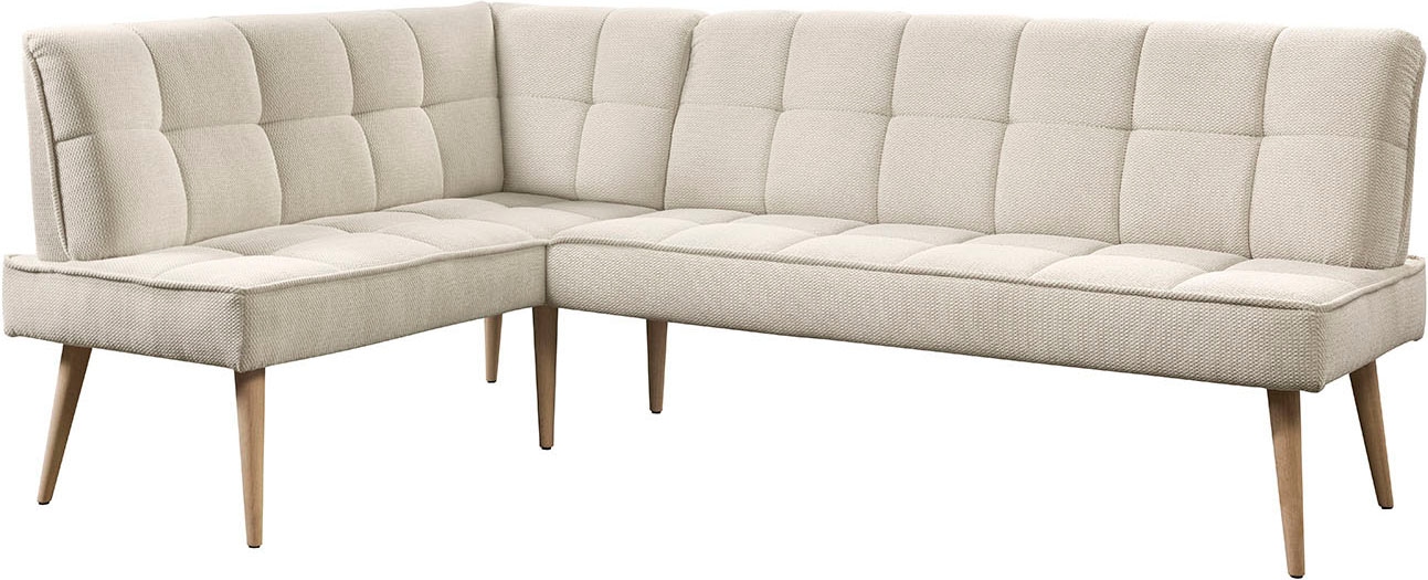 exxpo - sofa fashion Eckbank »Latte« moderne Sitz- und Rückensteppung, bequem und elegant, hoher Holzfuss