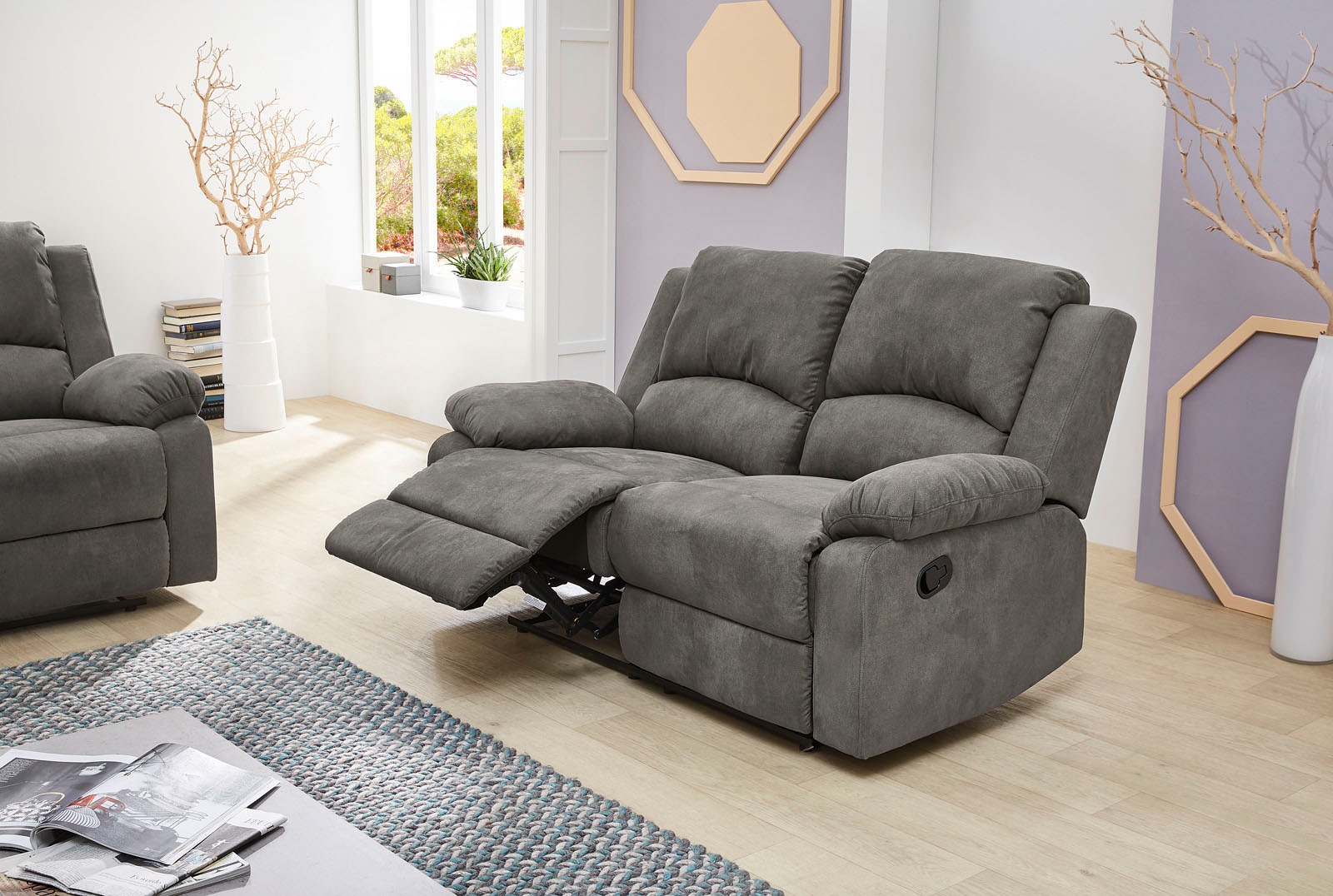 Jockenhöfer Gruppe 2-Sitzer "Dakota, B: 148 cm" mit Relax- & Liegefunktion, Taschenfederkern-Polsterung