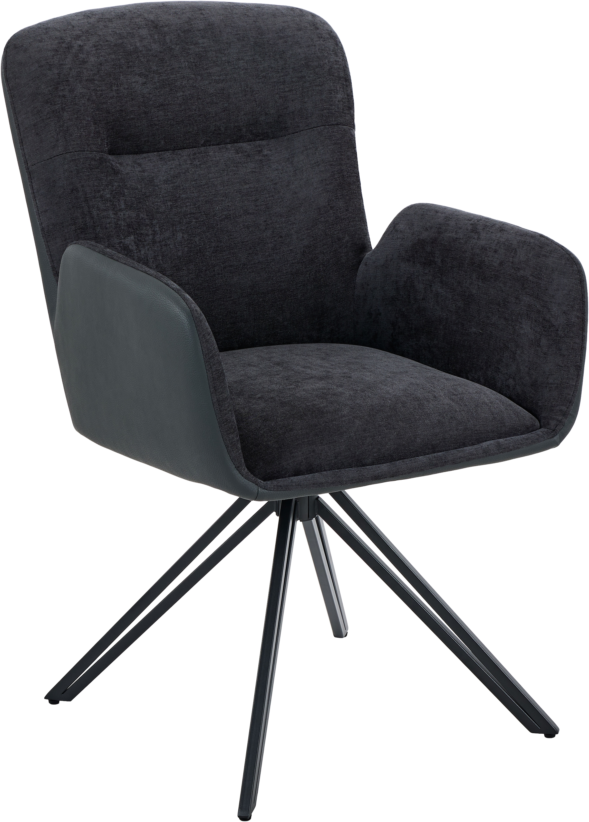HELA Chaise pivotante »MILAZZO« (Ensemble) 2 cuisfauteuil pivotant avec accoudoirs (360°), combinaison de matériaux, structure en V