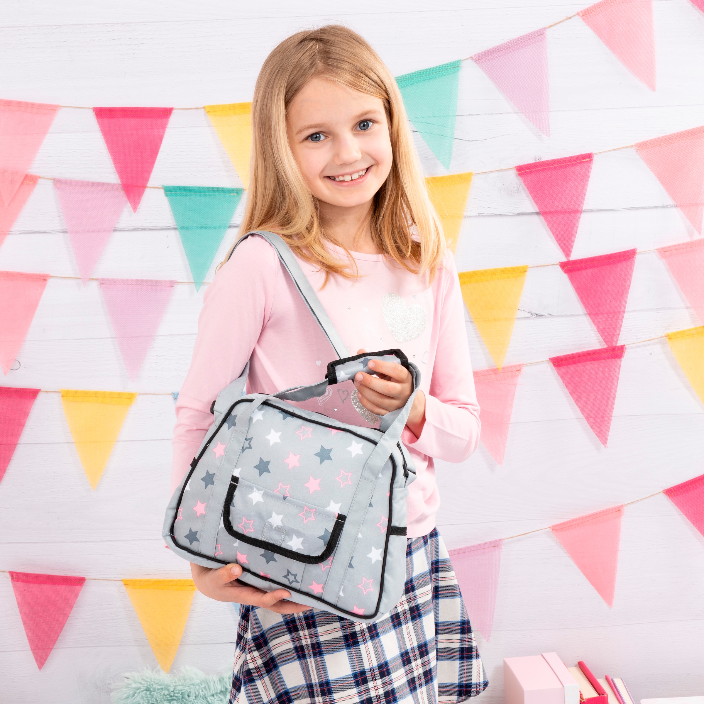 Bayer Sac à langer de poupée »grau Sterne«