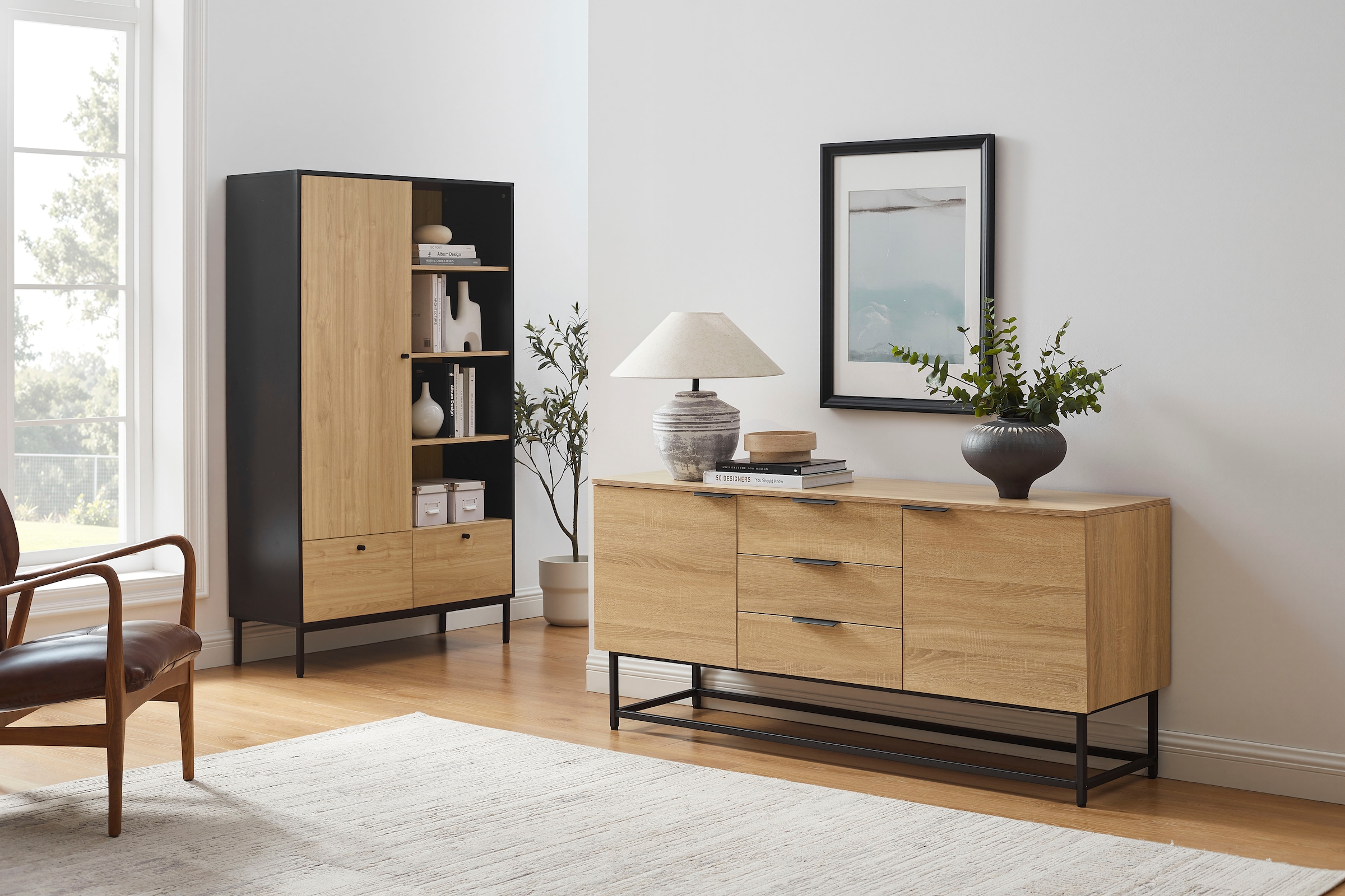 GOODproduct Sideboard »Tayler« pflegeleichte Melaminoberfläche, Metallgestell, Breite 160 cm