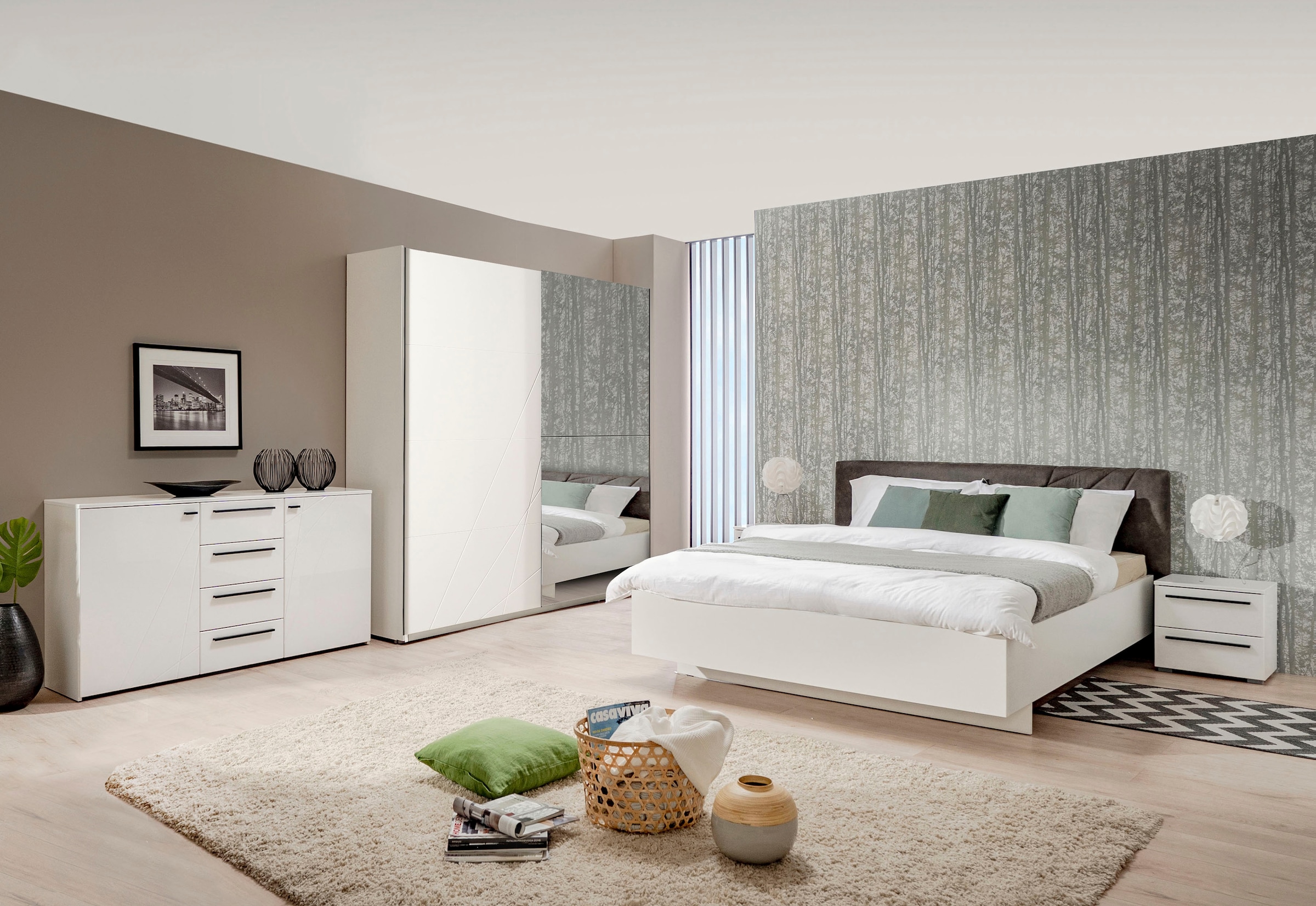 INOSIGN Nachtkommode »Ksanti« Mit 2 Schubkästen, hochglänzende Front