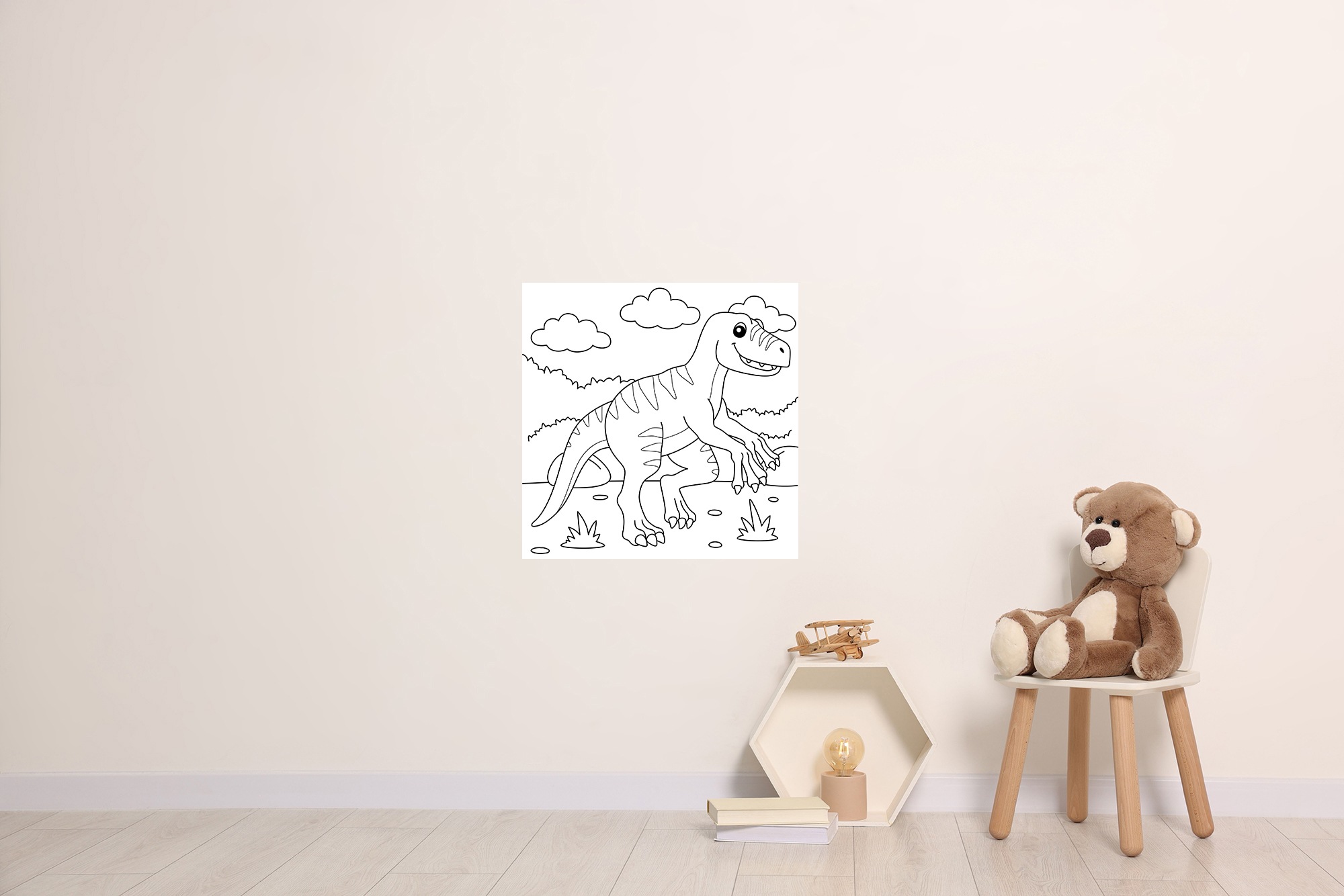 Image of queence Wandsticker "Dino" DIY-Wandsticker zum Bemalen