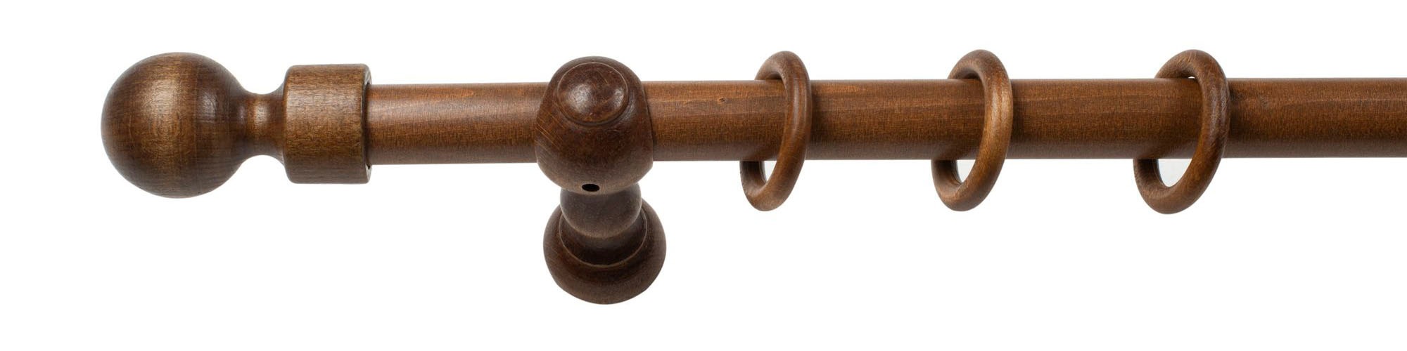 SN DECO GROUP Gardinenstange »Giro«, 1 läufig-läufig, Fixmass, 28 mm, Holz, verschiedenen Längen und Farbe, Komplettset
