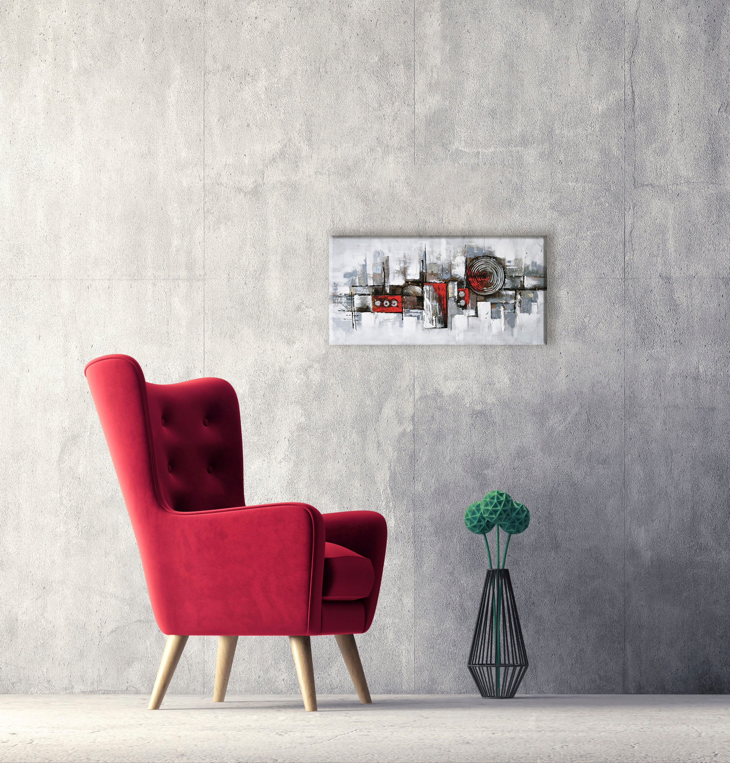 Bönninghoff Ölbild "Ölgemälde handarbeit ABSTRAKT 40x80 cm – Wandbild Kunst Deko modern" Abstrakt  Formen  Muster 1 Stk. tlg. handgefertigt, jedes Bild ein Unikat
