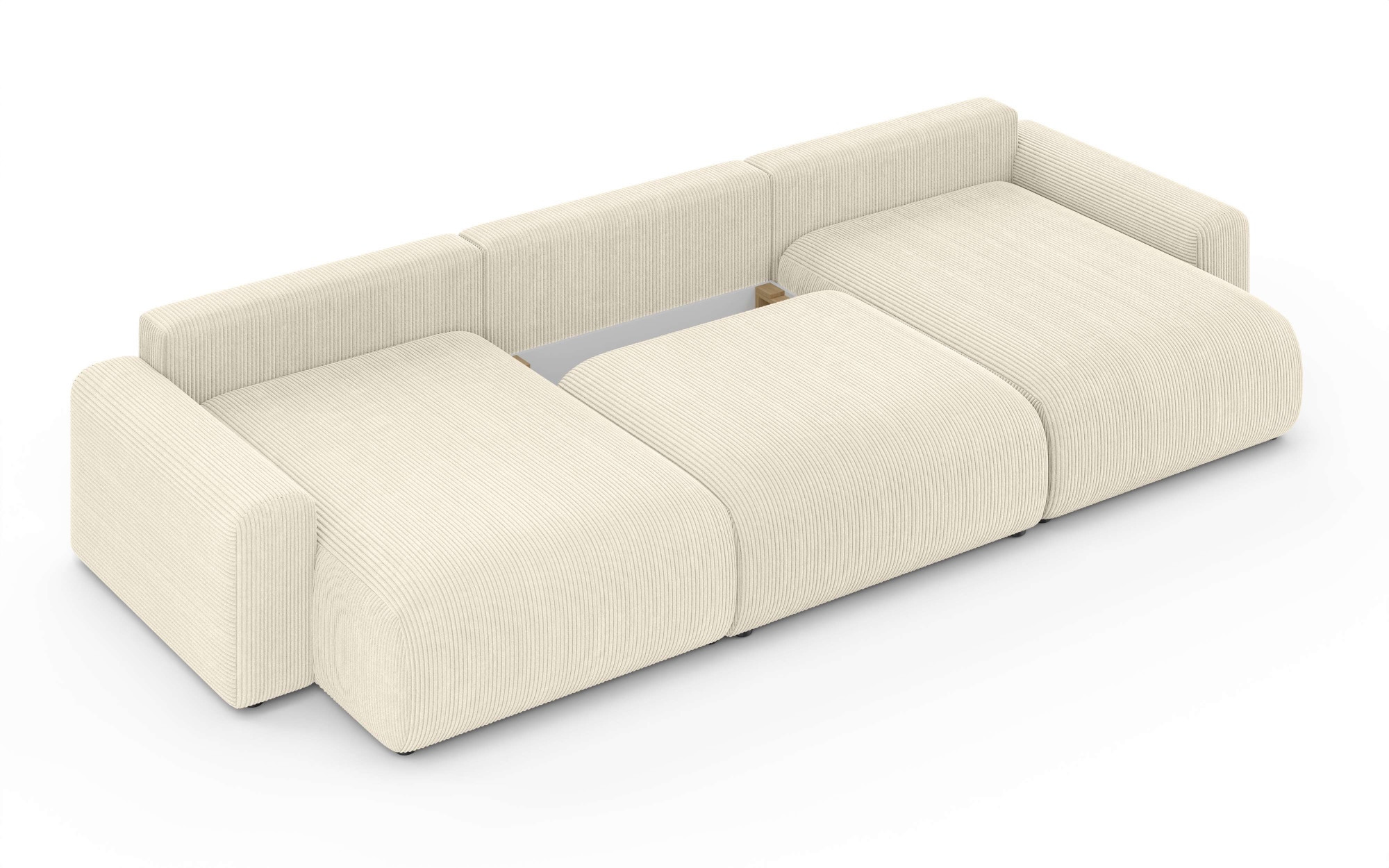 Home affaire Wohnlandschaft »LAKESIDE mit Bettfunktion und Bettkasten, Masse B/T/H: 332,5/142/84 cm« U‑Form mit vielen Kissen und Wellenunterfederung