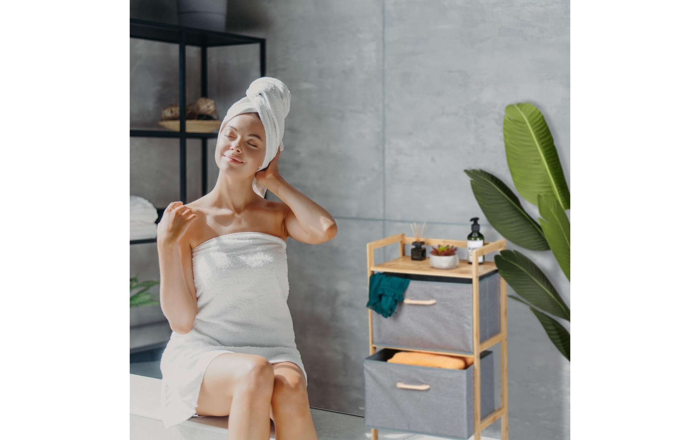 relaxdays Badregal "Grau/Nature"