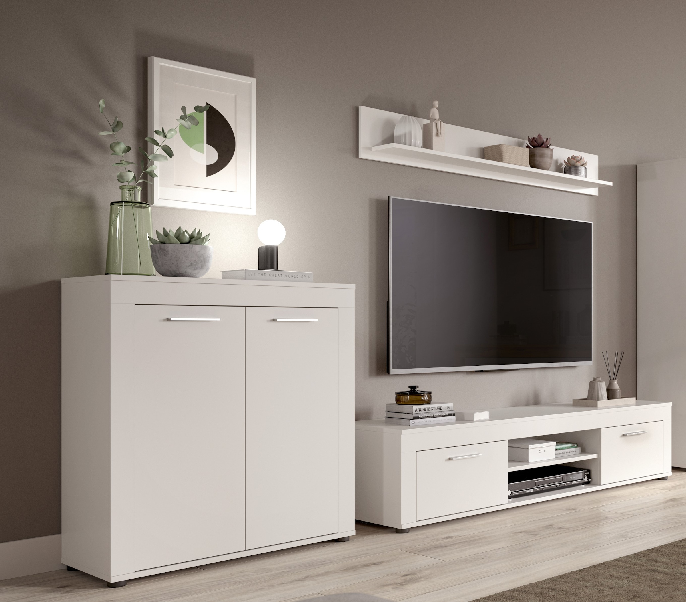 Home affaire Wohnwand »Aosta, Breite 255cm, bestehend aus Highboard, Lowboard, Wandboard« 3 Stk. tlg.