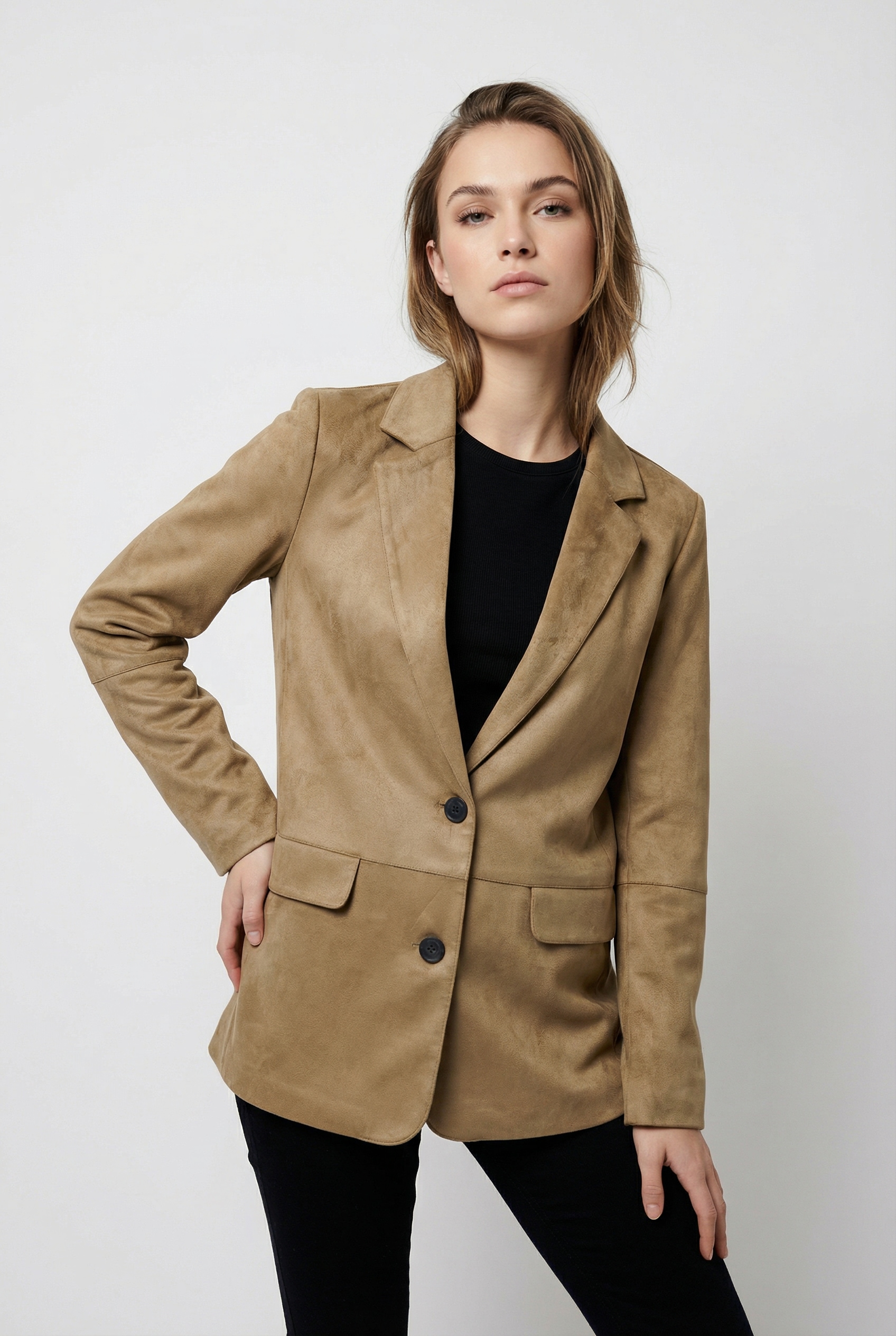 Image of ONLY Lederimitatjacke "ONLTULIP FAUX SUEDE BLAZER CC OTW" aus Wildlederimitat