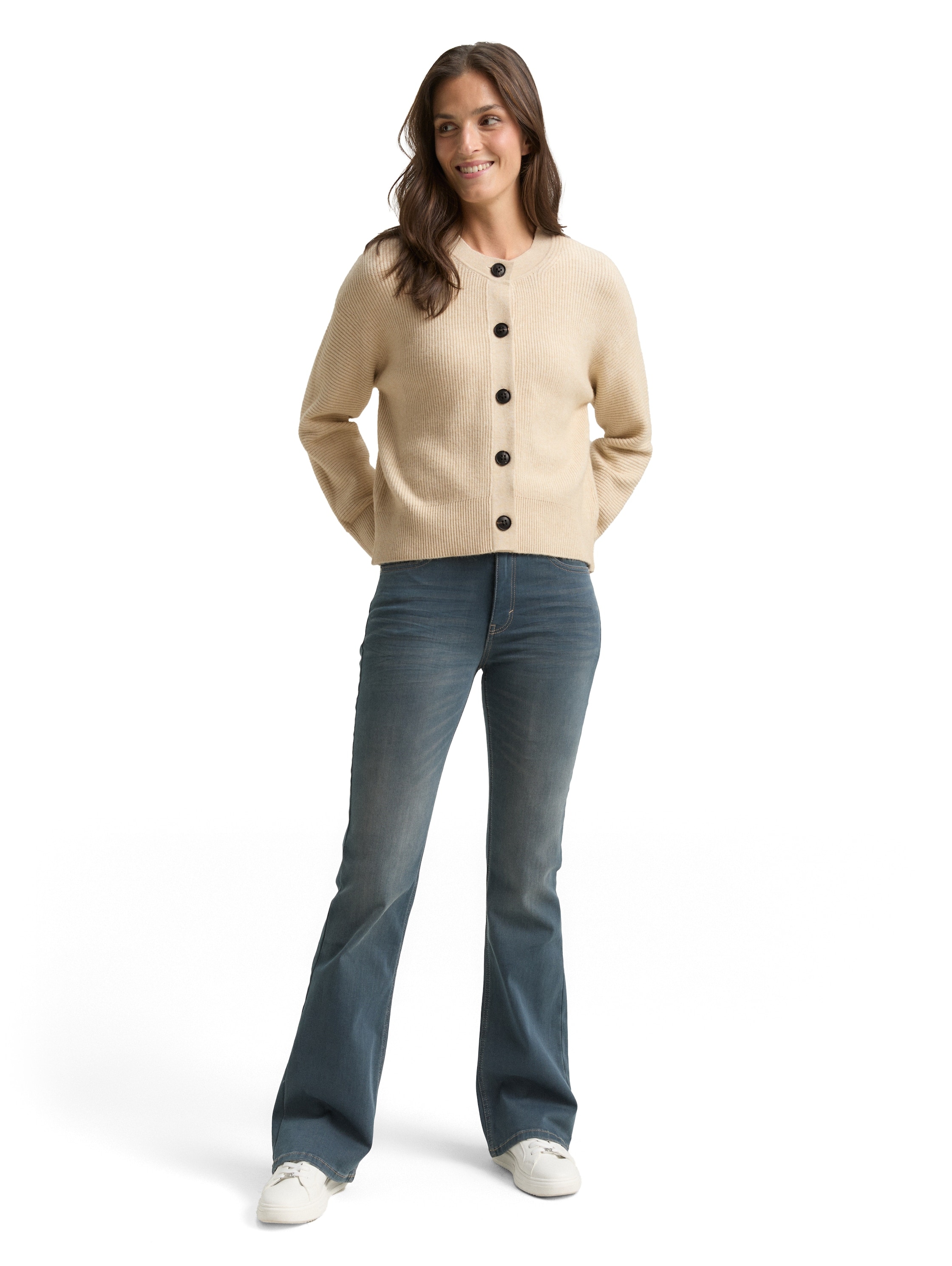 TOM TAILOR Strickjacke mit Rippbündchen