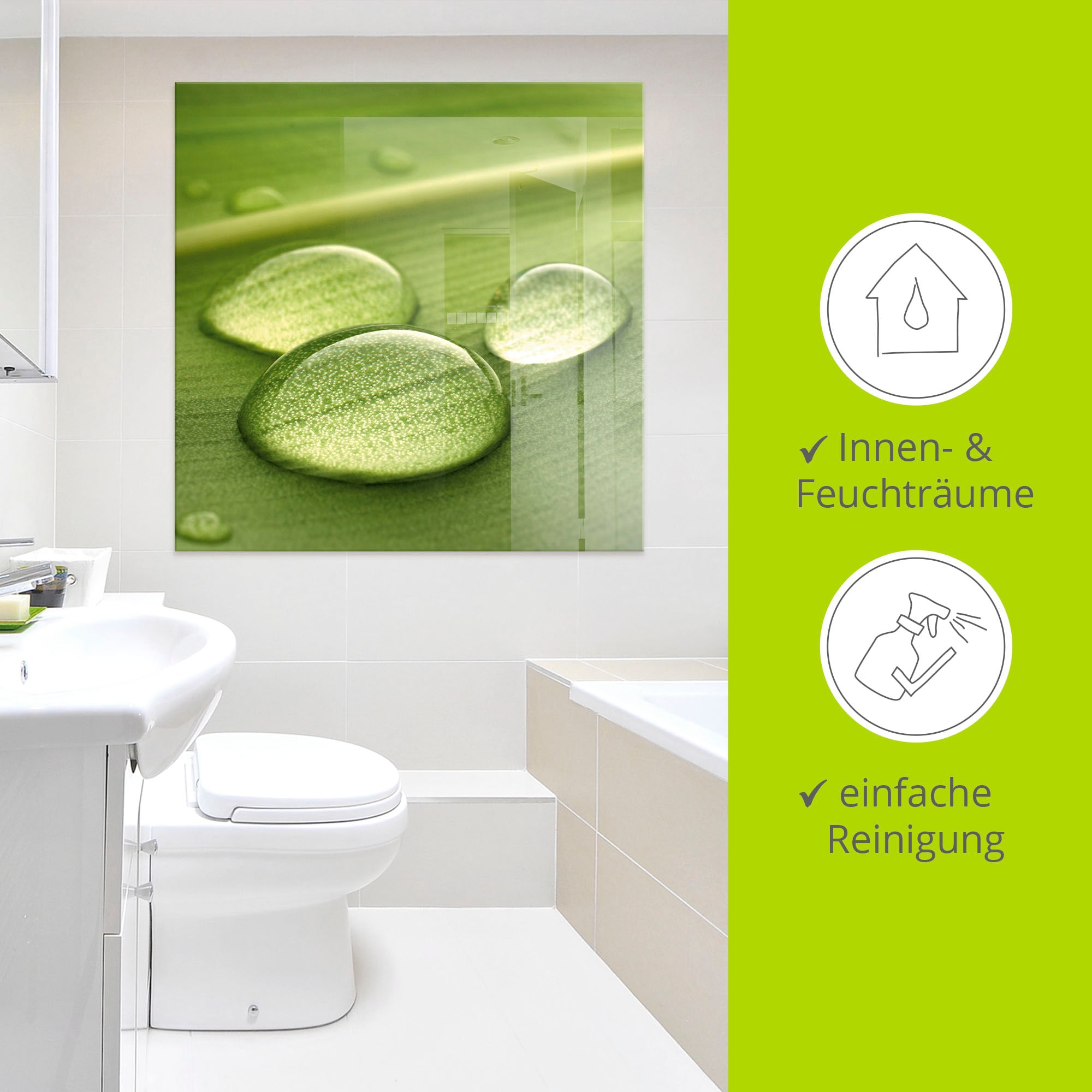 Artland Glasbild »Wassertropfen«, Zen, (1 St.), in verschiedenen Grössen