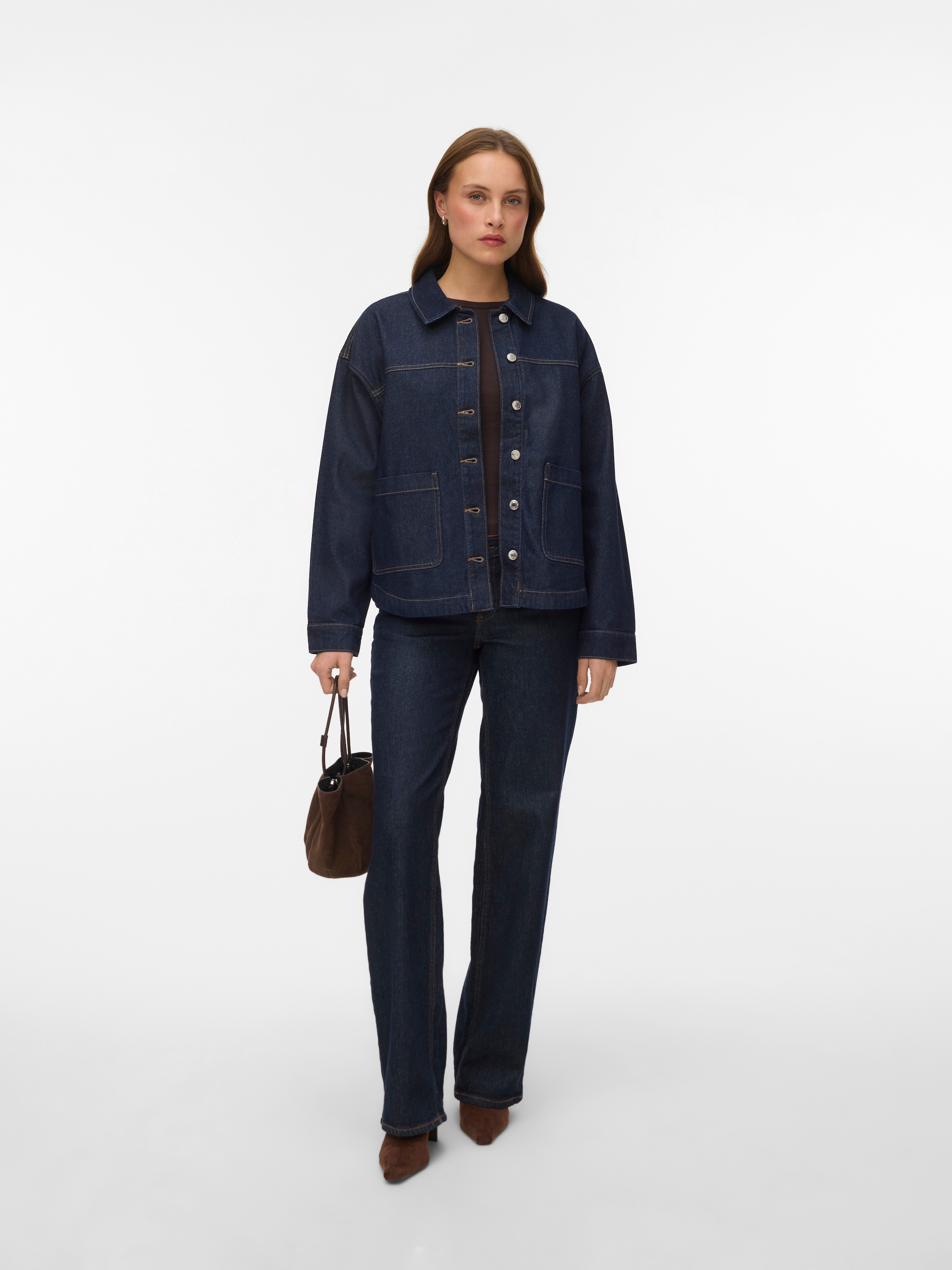 Vero Moda Veste en jean »VMJAMIE LS DENIM SHACKET MIX NOOS« mélange de coton