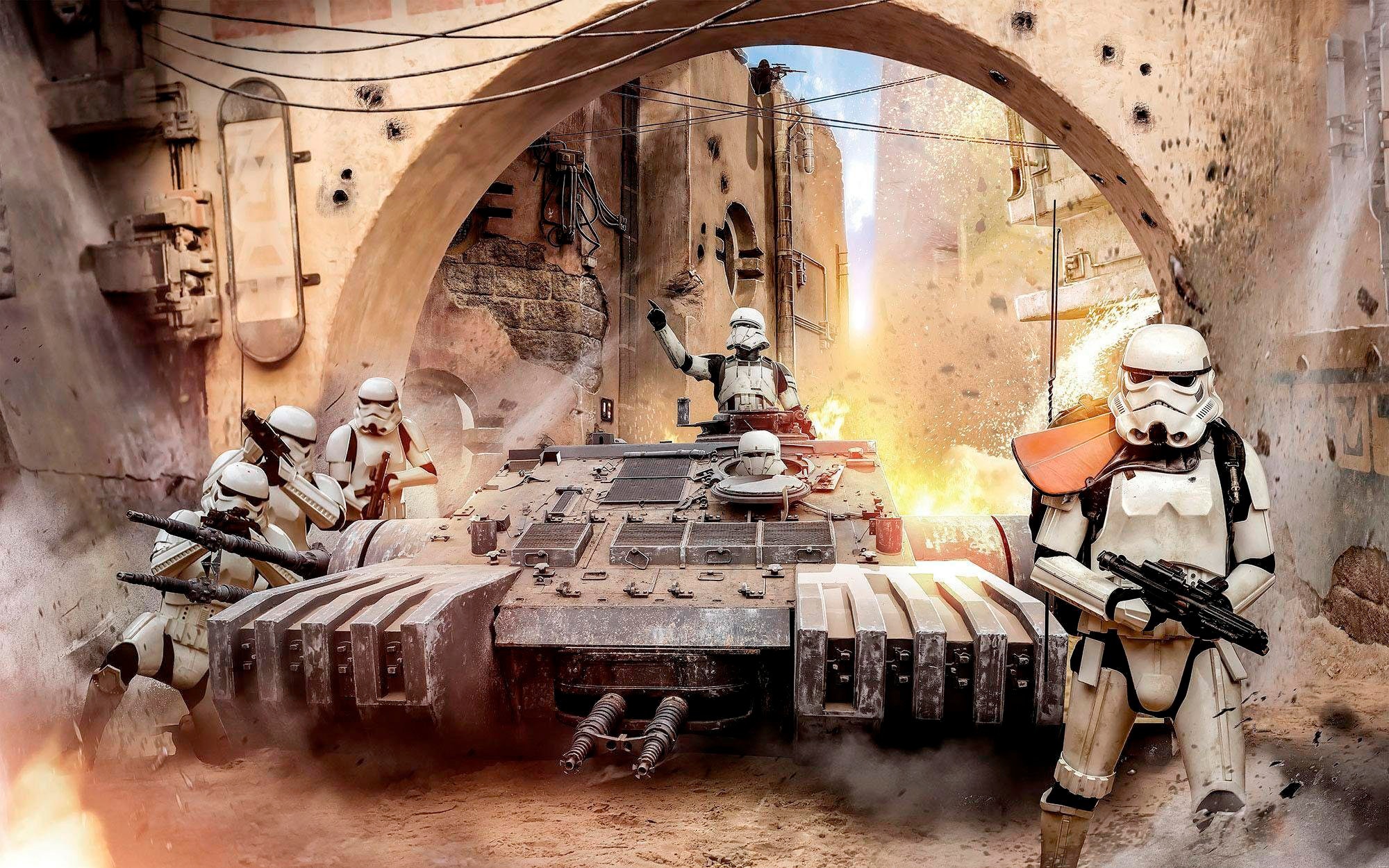 Image of Komar Vliestapete "Digitaldruck Vlies - Star Wars Tanktrooper - Grösse 400 x 250 cm" bedruckt glatt Kinderzimmer