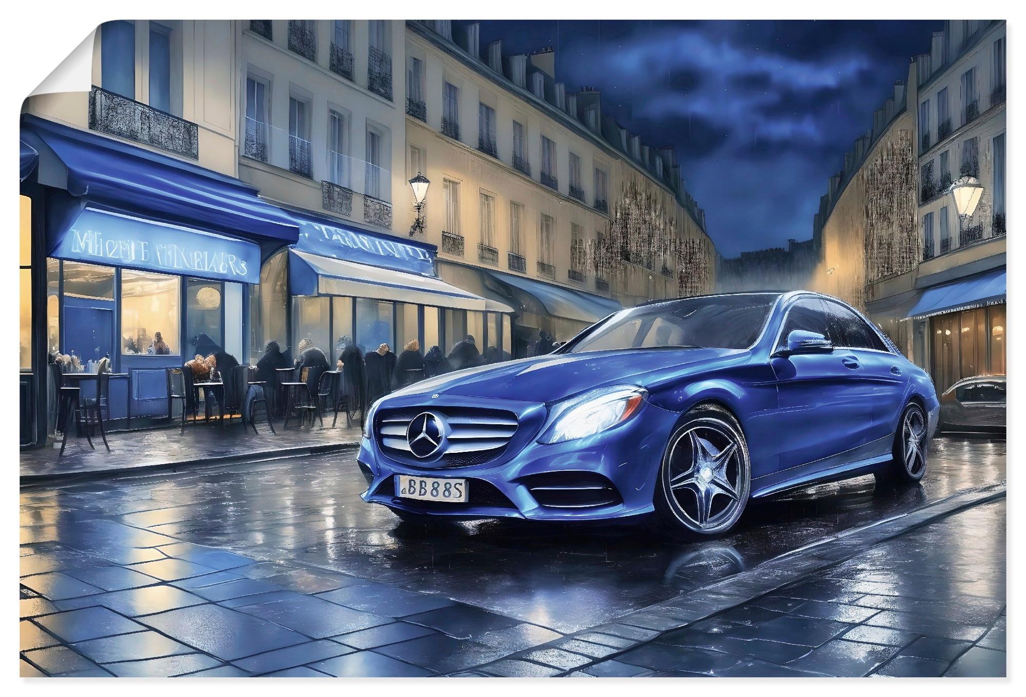 Artland Wandbild »Mit dem Mercedes nach Paris« Auto 1 Stk. tlg. als Alubild, Leinwandbild, Poster, Wandaufkleber in verschied. Grössen