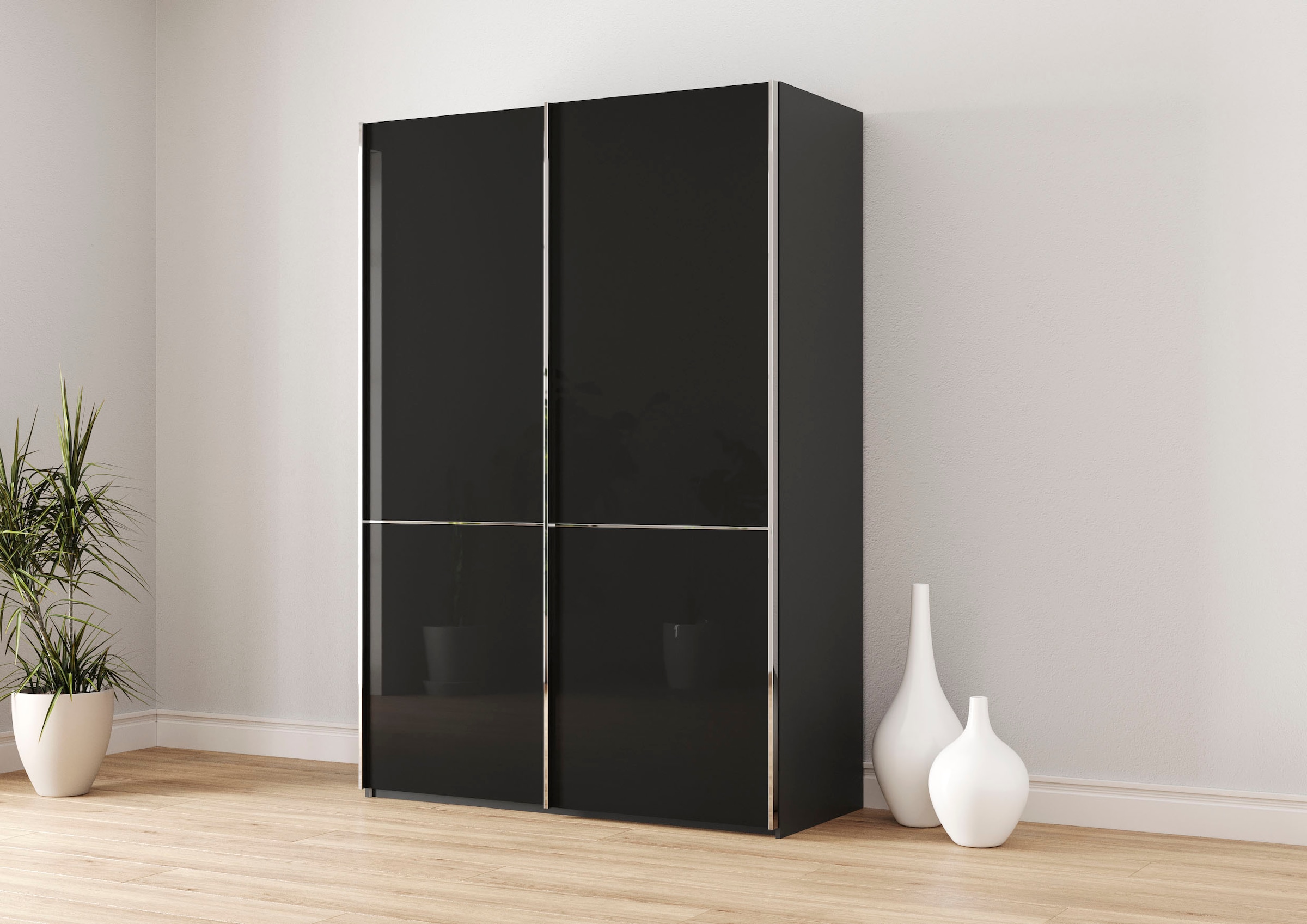 Musterring Armoire à portes coulissantes »Imola W« incl. étagères et tringles à vêtements, avec portes en verre et surhausses