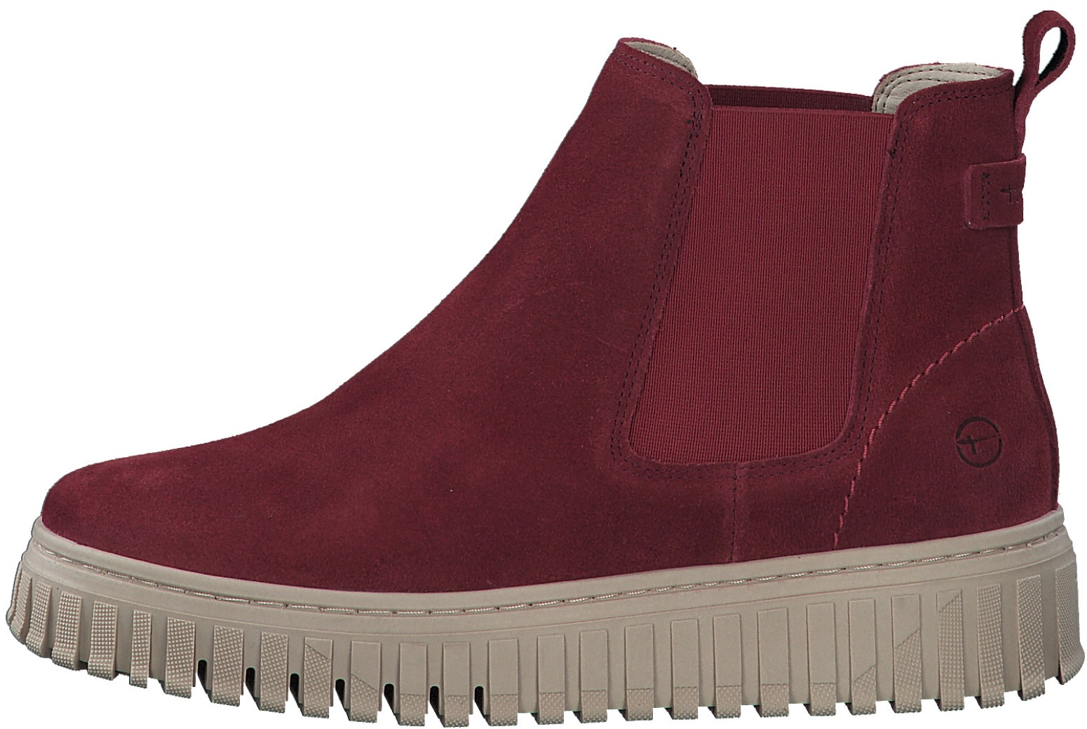 Tamaris Chelseaboots, Plateau, Stiefelette, Boots mit beidseitigem Stretcheinsatz
