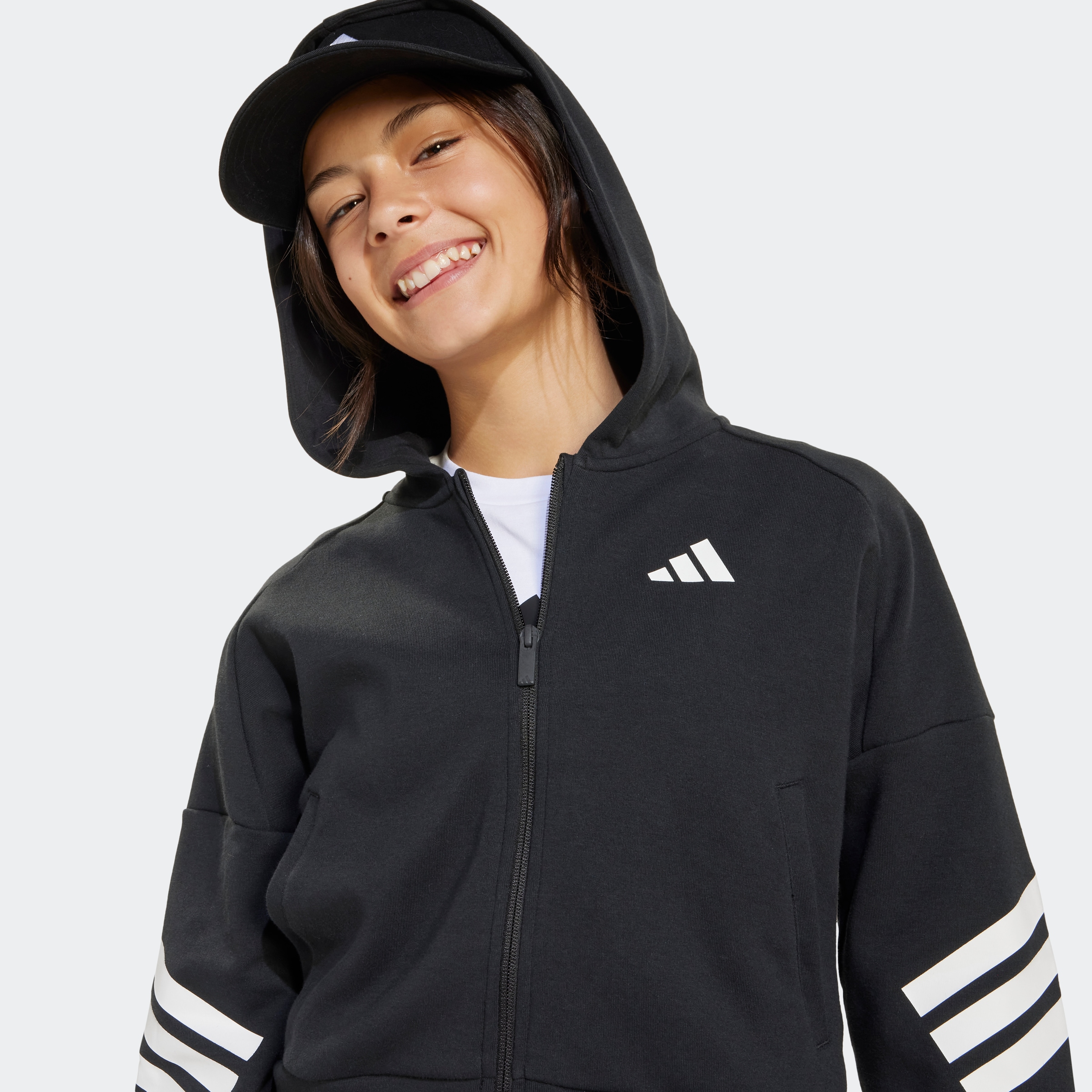 adidas Sportswear Kapuzensweatshirt »JG FI 3S FZ«