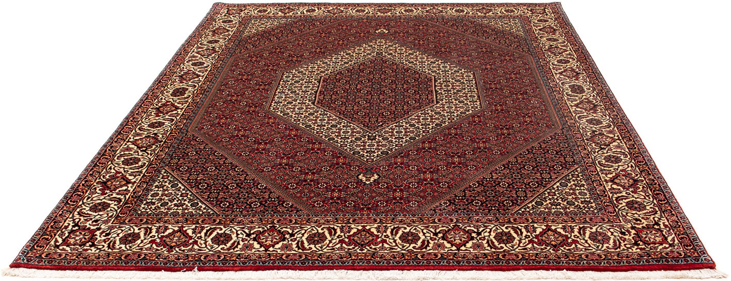 Image of morgenland Orientteppich »Perser - Bidjar - 254 x 205 cm - dunkelrot«, rechteckig, 15 mm Höhe, Wohnzimmer, Handgeknüpft, Einzelstück mit Zertifikat bei Ackermann Versand Schweiz