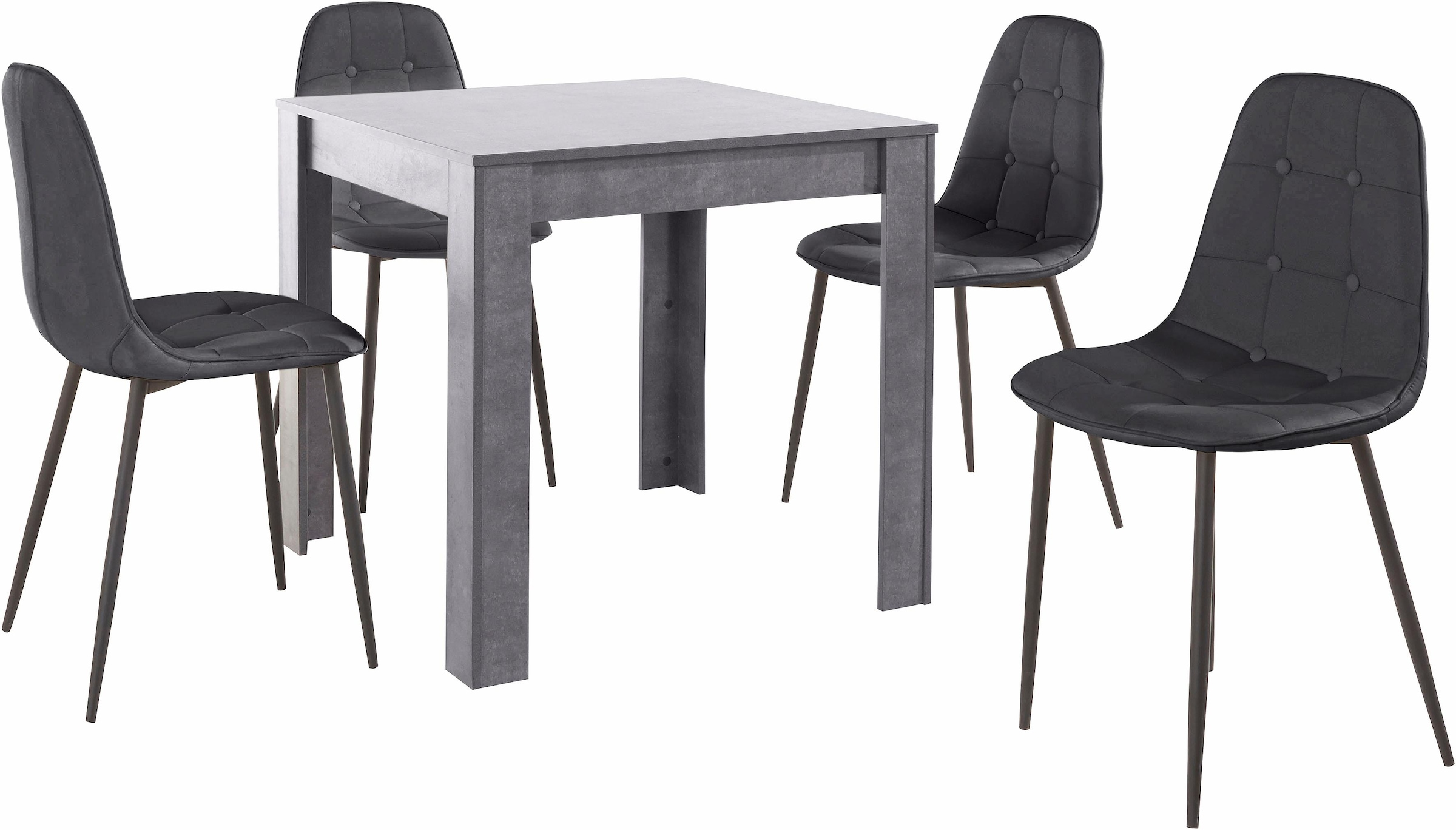 INOSIGN Essgruppe, (Set, 5 tlg.), mit Esstisch 80 cm breit