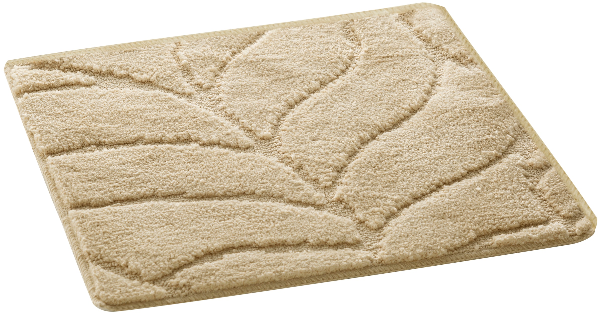 GOODproduct Badematte »Epense, Badvorleger, Badezimmer Teppich, Duschmatte mit Blattstruktur« Höhe 10 mm rutschhemmend beschichtet fussbodenheizungsgeeignet | schnell trocknend Badteppich, Uni, Blätter, Hoch-Tief, verschiedene Farben und Grössen