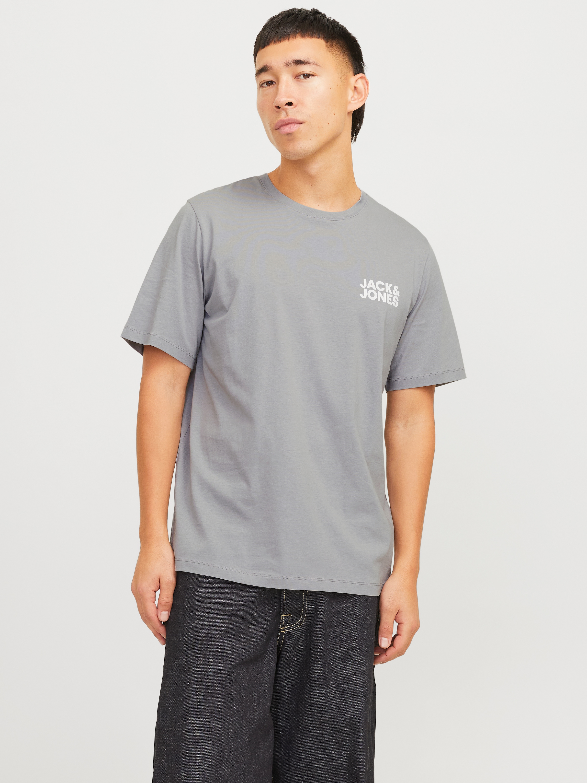 Image of Jack & Jones Rundhalsshirt "JJECORP mit Logo-Print und klassischem Rundhals" Baumwolle, regular fit