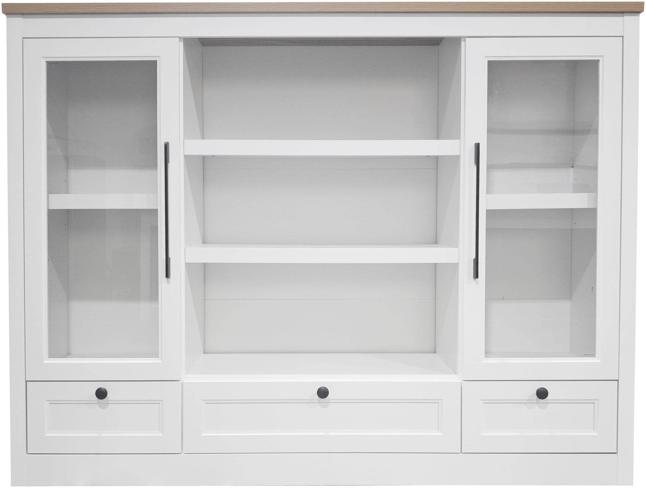 GOODproduct Highboard »Ismund« aus MDF, mit Holz-Zierleiste, schwarzen Metallgriffen, Höhe 121 cm